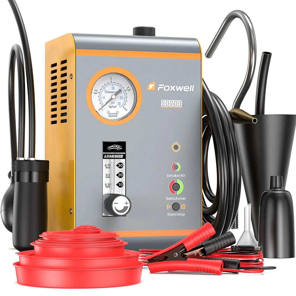FOXWELL SD203 Automotive Smoke Machine with Pressure Gauge & Flow Meter, All Systems EVAP Vacuum Leak Detector - Image 12