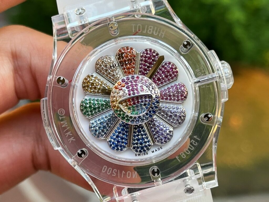 Hublot Replica 1:1 Watch Takashi Murakami Transparent Case Rubber Strap 42mm - Top club
