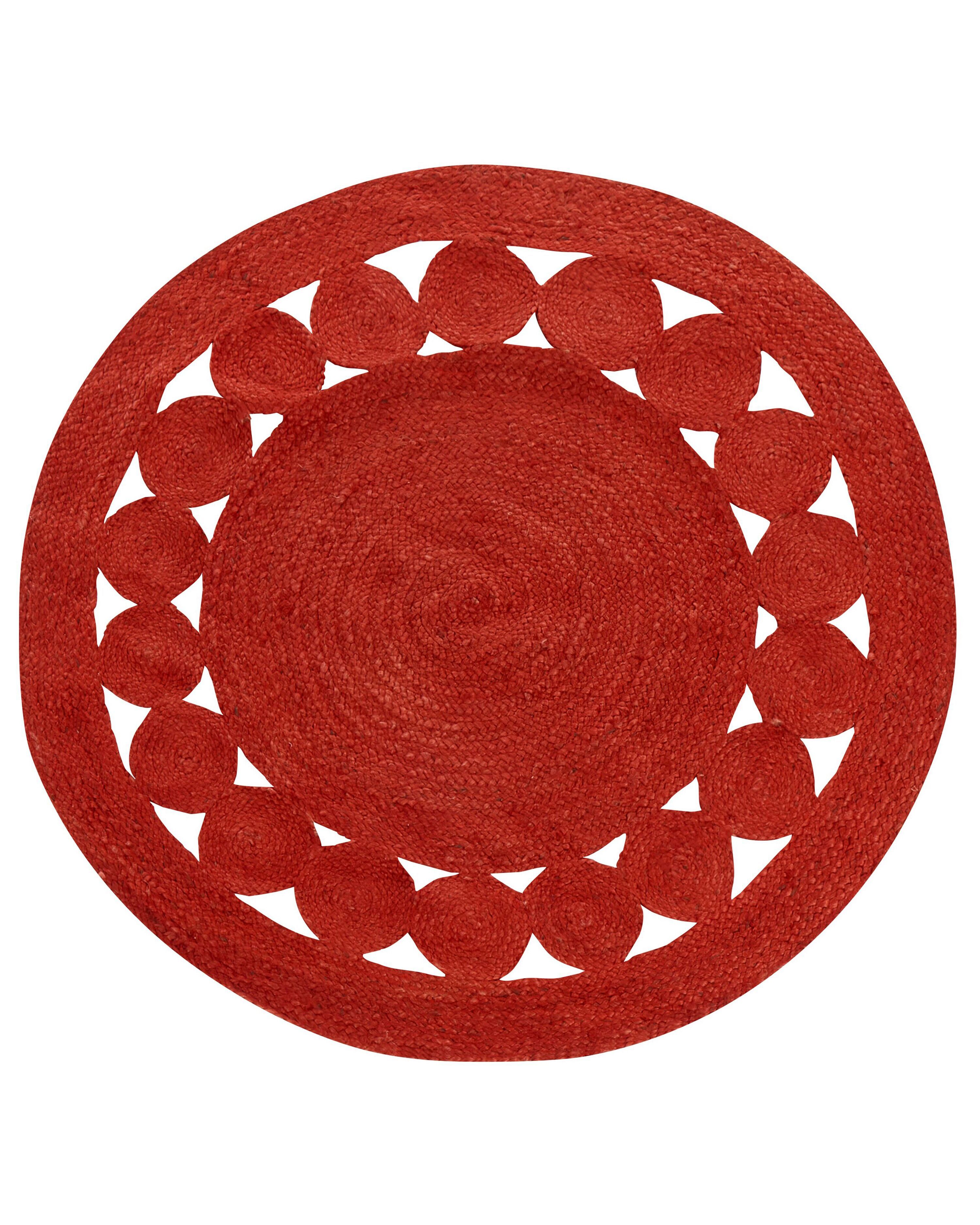 Rug KOYUNLU Red ø 120 cm Jute