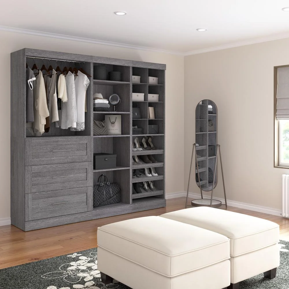 Bestar Pur 86W Closet Organizer System in White - Engineered Wood - Image 20