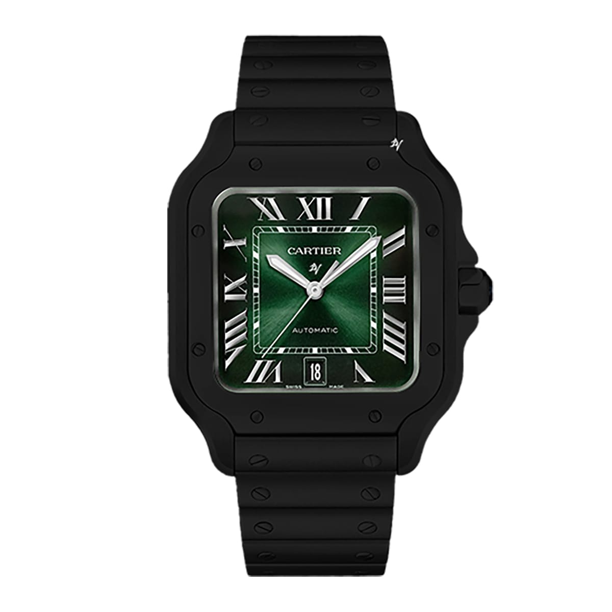 Fake Cartier Replica Watch Santos Limited Edition Black DLC-PVD(1:1 replica) - Elite Watch Atelier