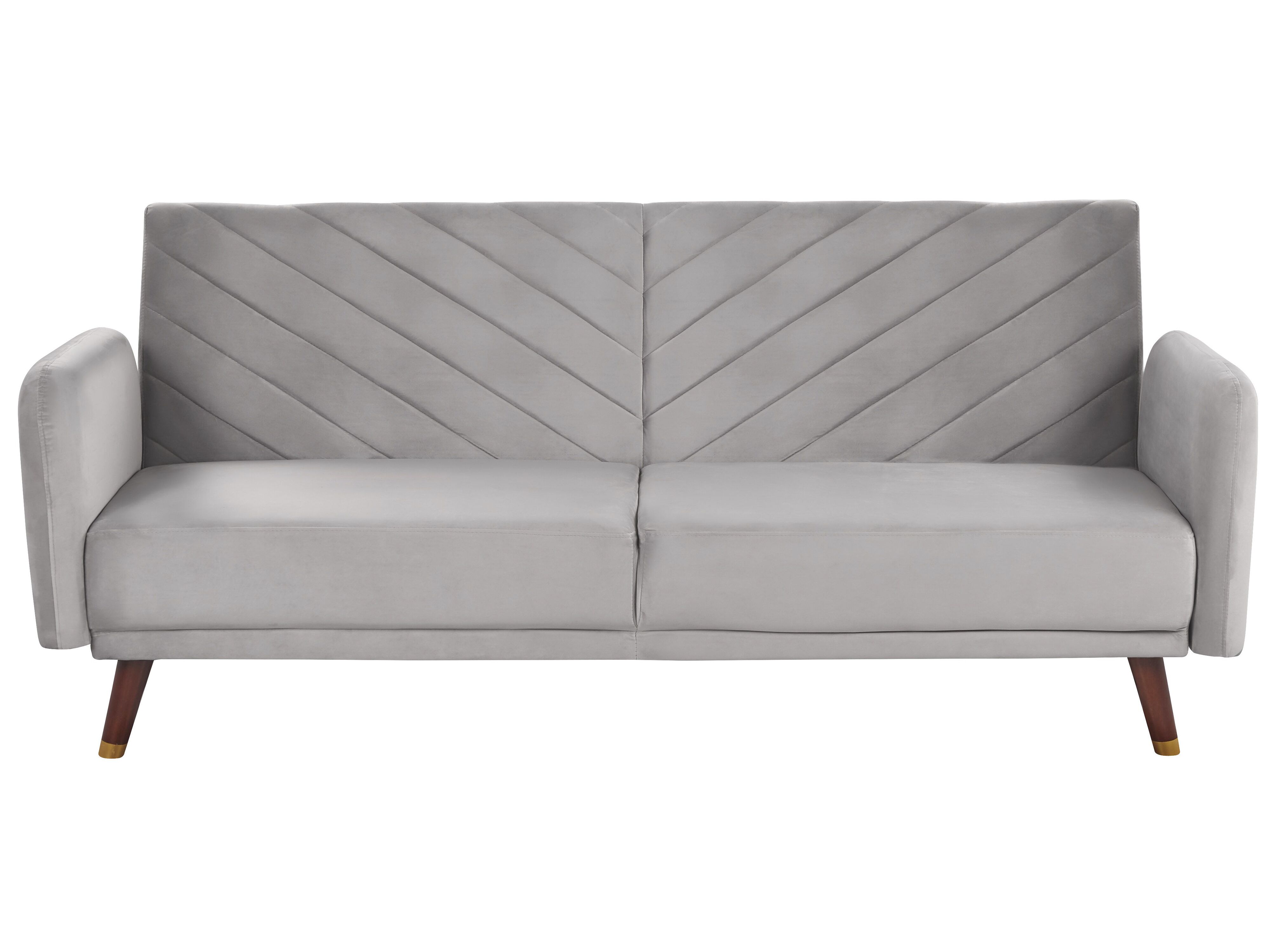 Sofa Bed 3 Seater SENJA Velvet Light Grey
