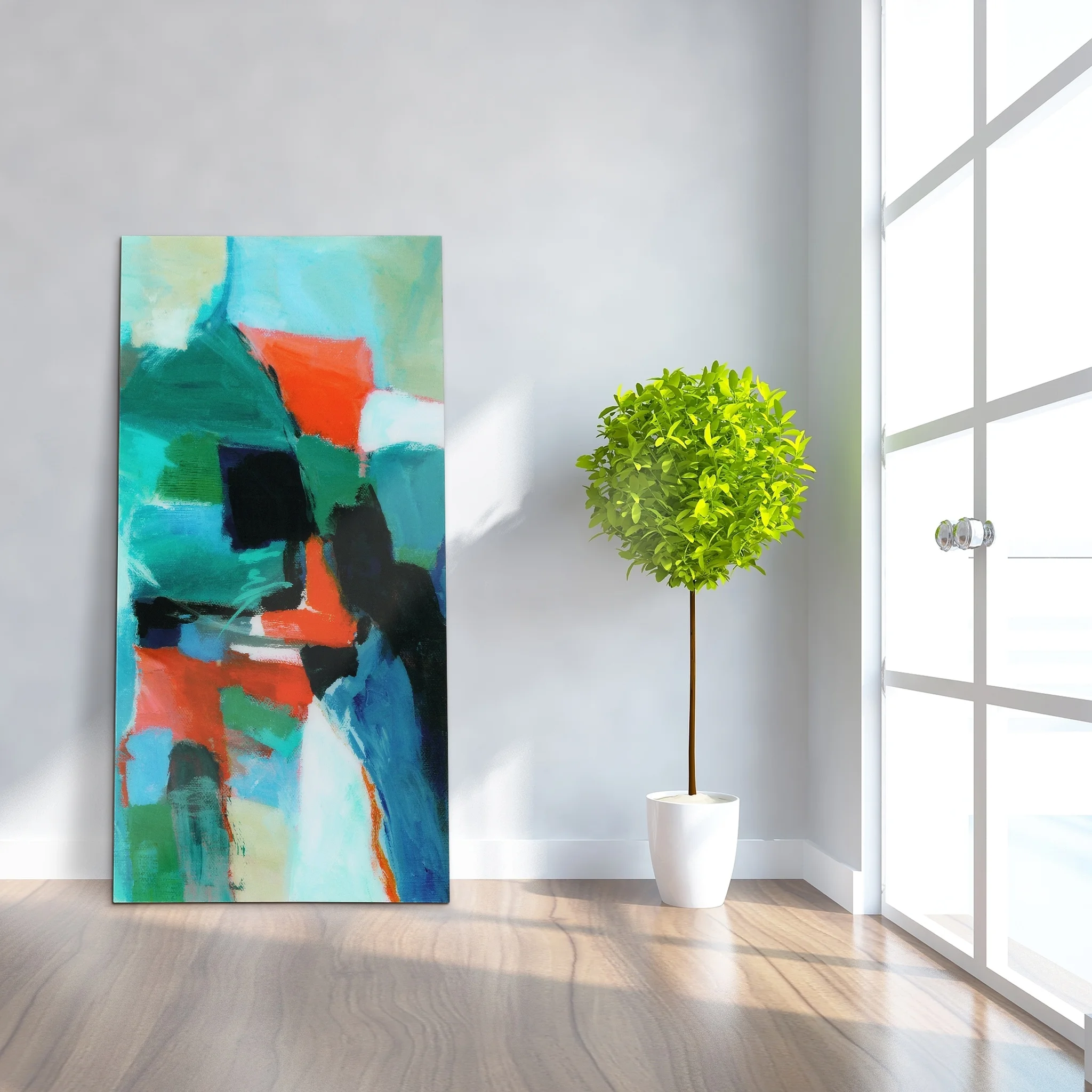 Empire Art Direct Blue Splash Frameless Free Floating Tempered Glass Panel Graphic Wall Art, 72" x 36", Ready to Hang - Image 78