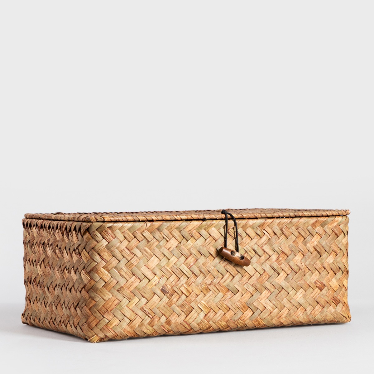 Szkatułka na biżuterię TALULAH pleciona naturalna 26x16x10 cm