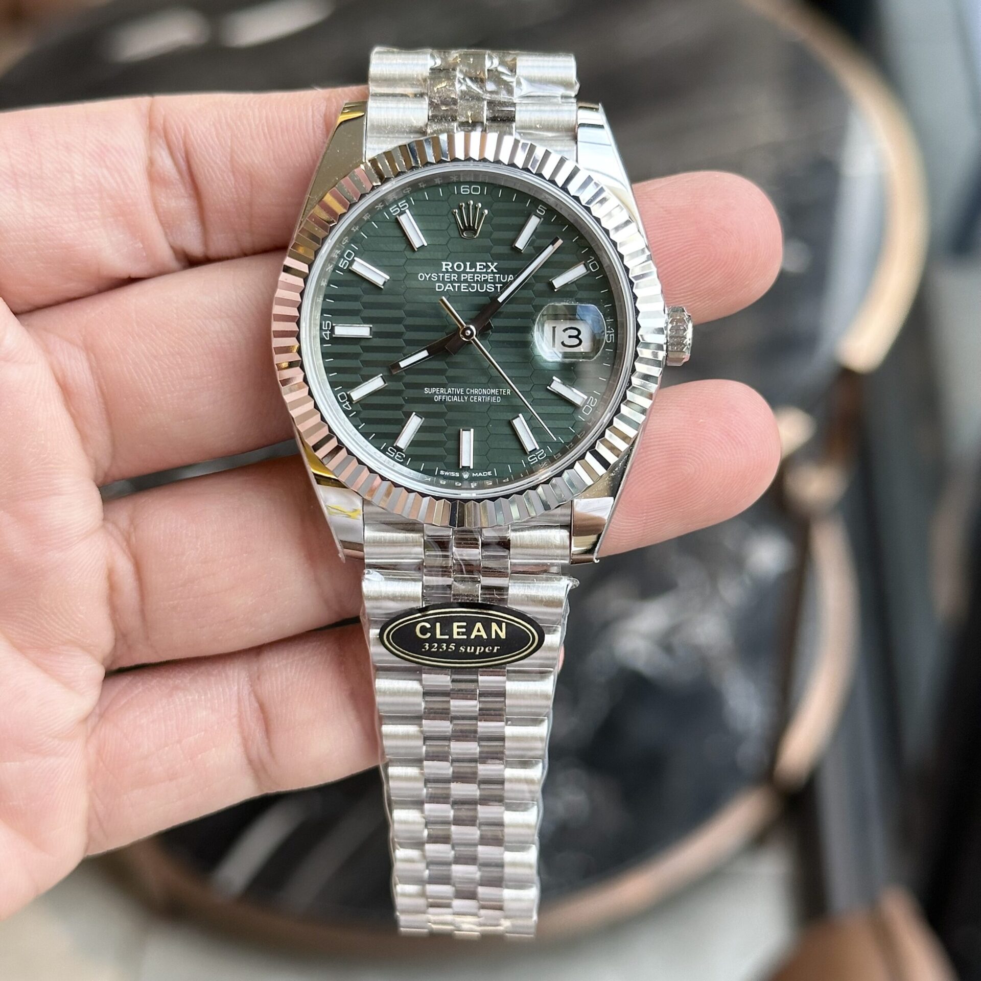Rolex Replica Watch DateJust 126334 Green Fold Dial Clean Factory 41mm - Elite Watch Atelier