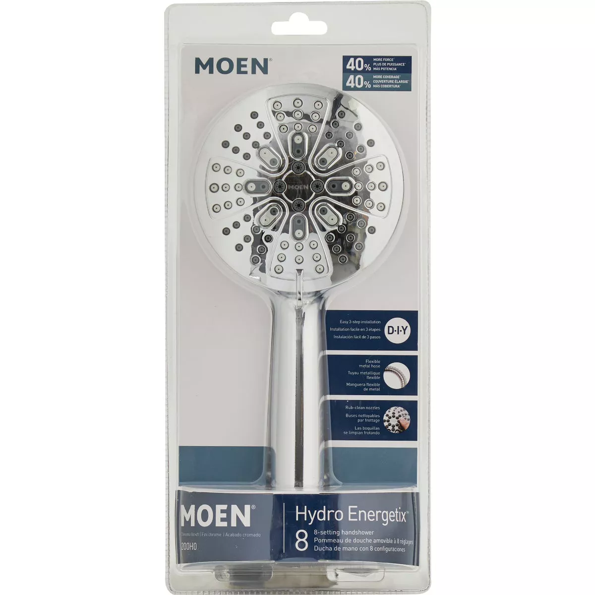Moen Hydro Energetix 7-Spray Pattern 4.75 In. Wall Mount Handheld Shower Head, Chrome