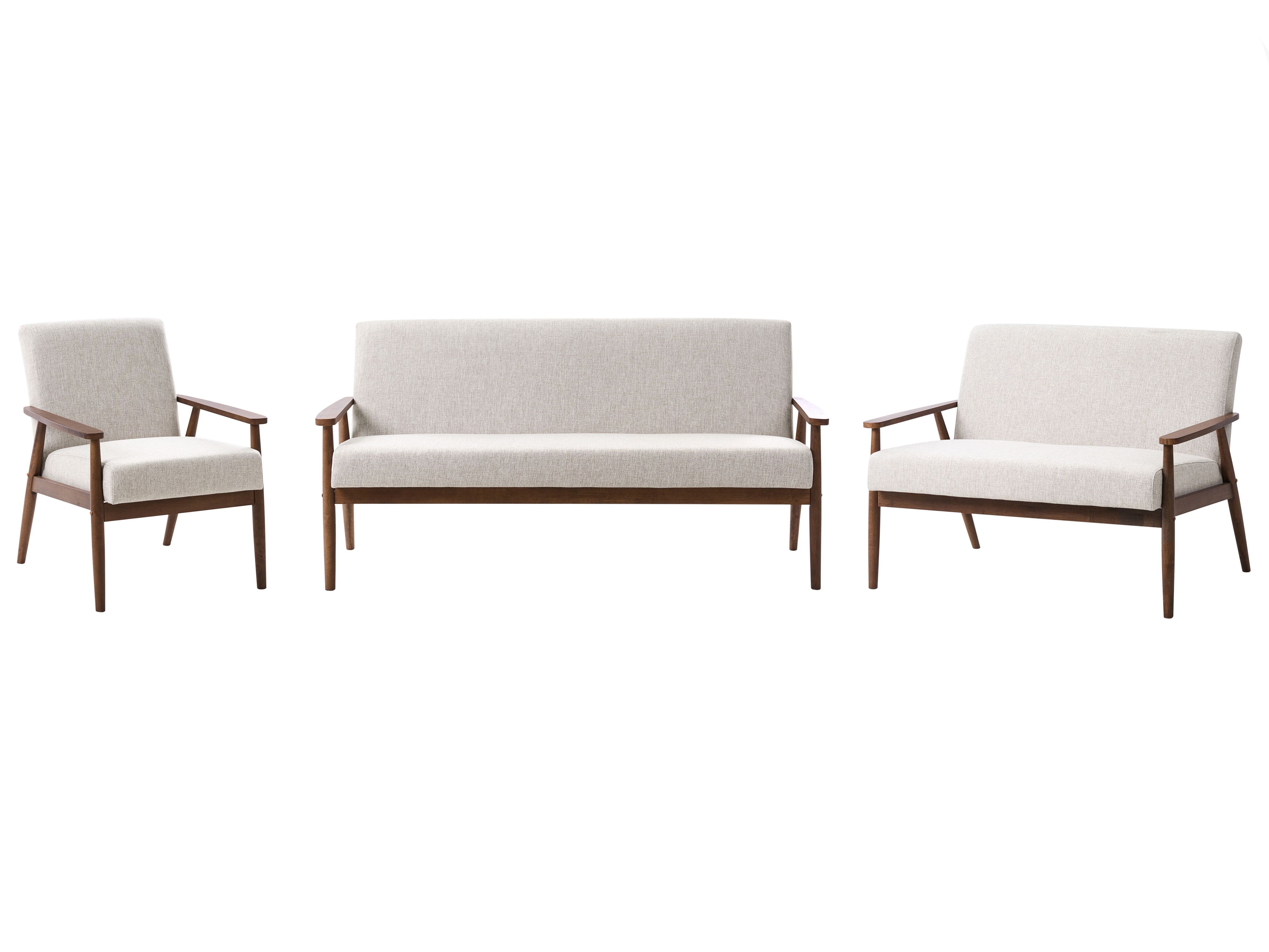 Living Room Set 6 Seater ESRUM Fabric Dark Brown/ Grey