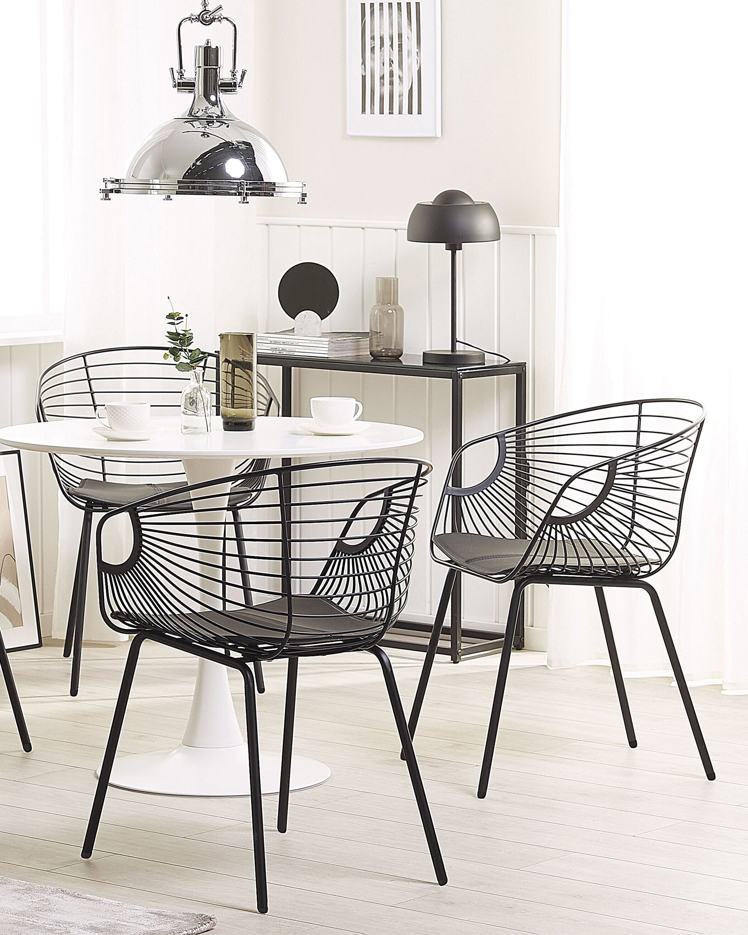 Set of 2 Dining Chairs HOBACK Metal Black