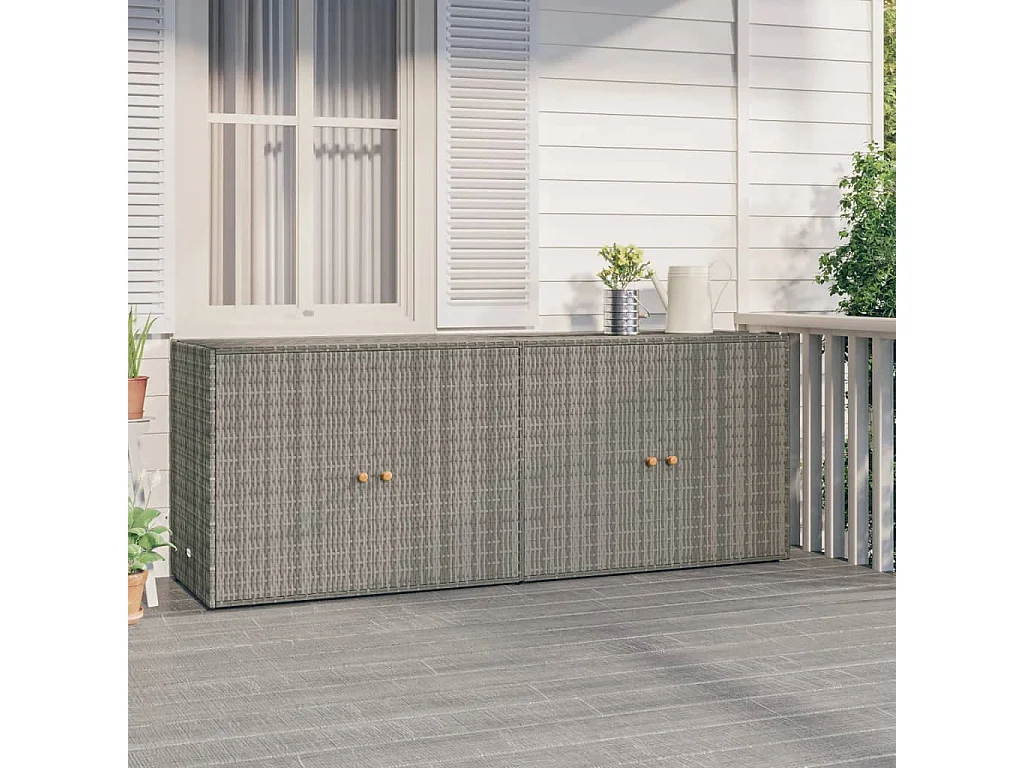 Armoire de rangement jardin Gris 198x55,5x80 Résine tressée