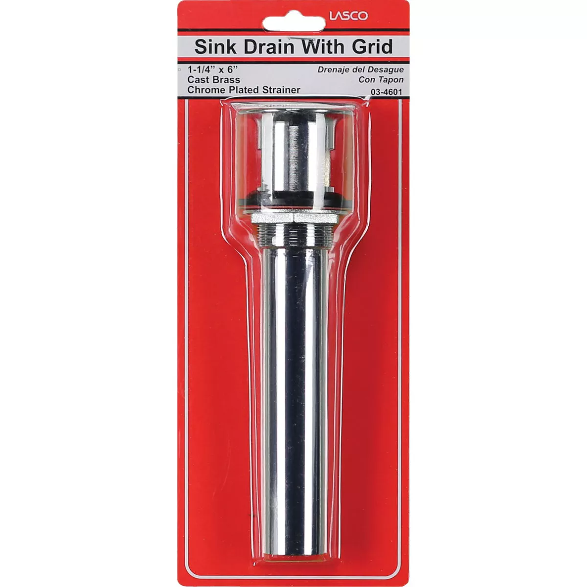 Lasco 1-1/4 In. Chrome-Plated Brass Bathroom Sink Drain with Grid Strainer