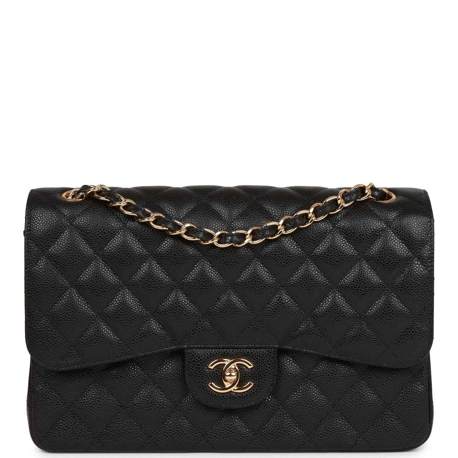 CHANEL Caviar Quilted Jumbo Double Flap Black 30CM(Replica)1:1High-quality replica