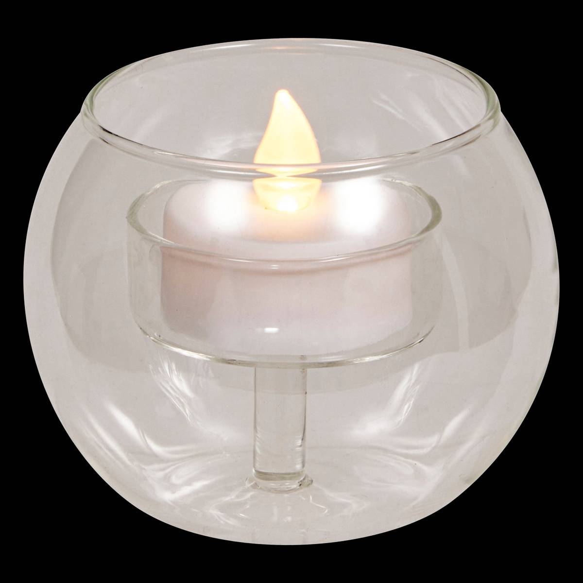 LED Candle "Bola" Transparent, 8x7.5 cm