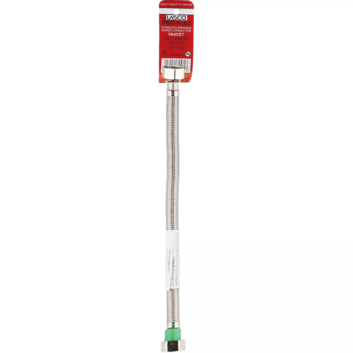 Lasco 1/2 In. IPS x 1/2 In. IPS x 12 In. L Braided Stainless Steel Flex Line Faucet Connector