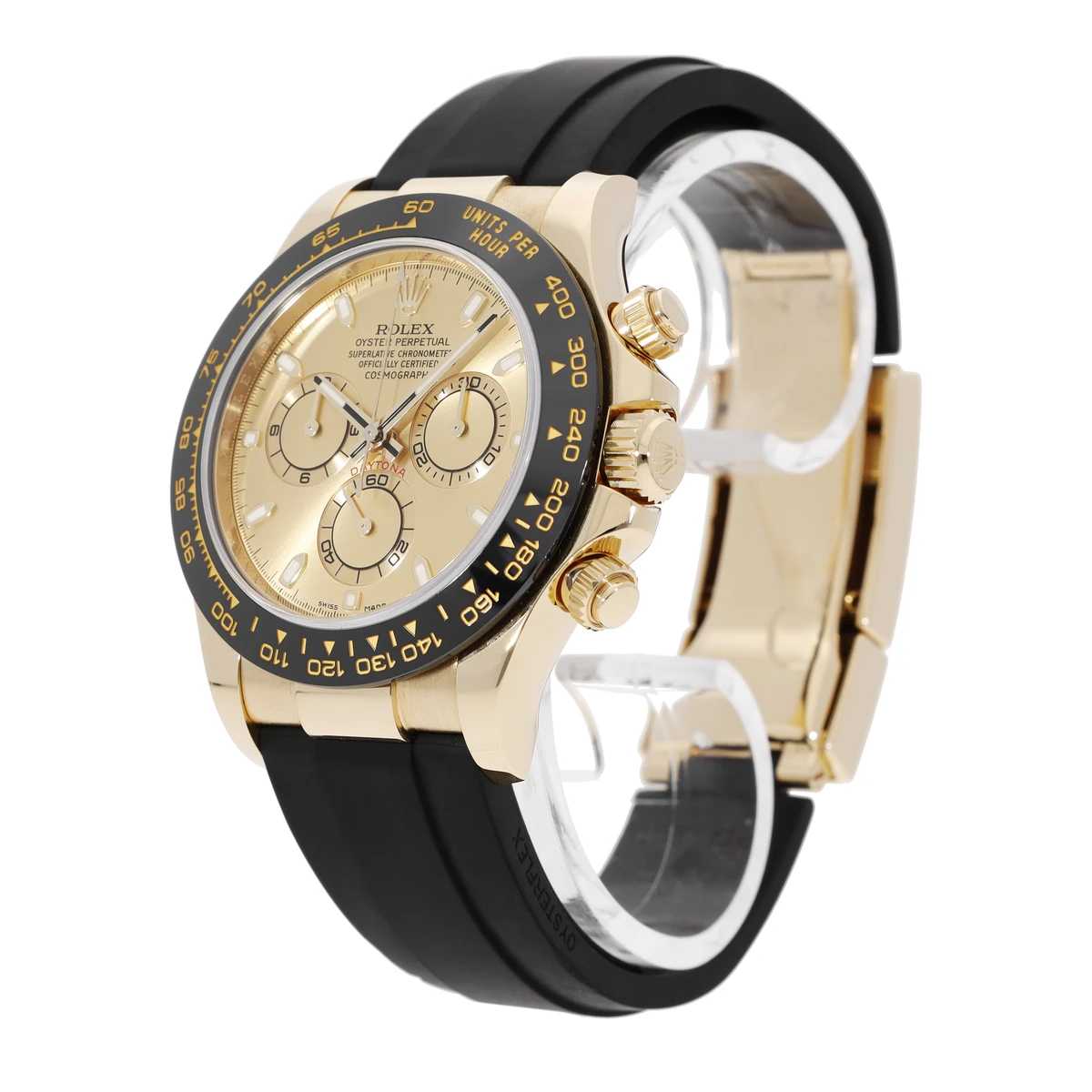 Rolex Cosmograph Daytona 116518LN Champagne Dial Oysterflex Yellow Gold Mens Watch(1:1 replica) - Top club