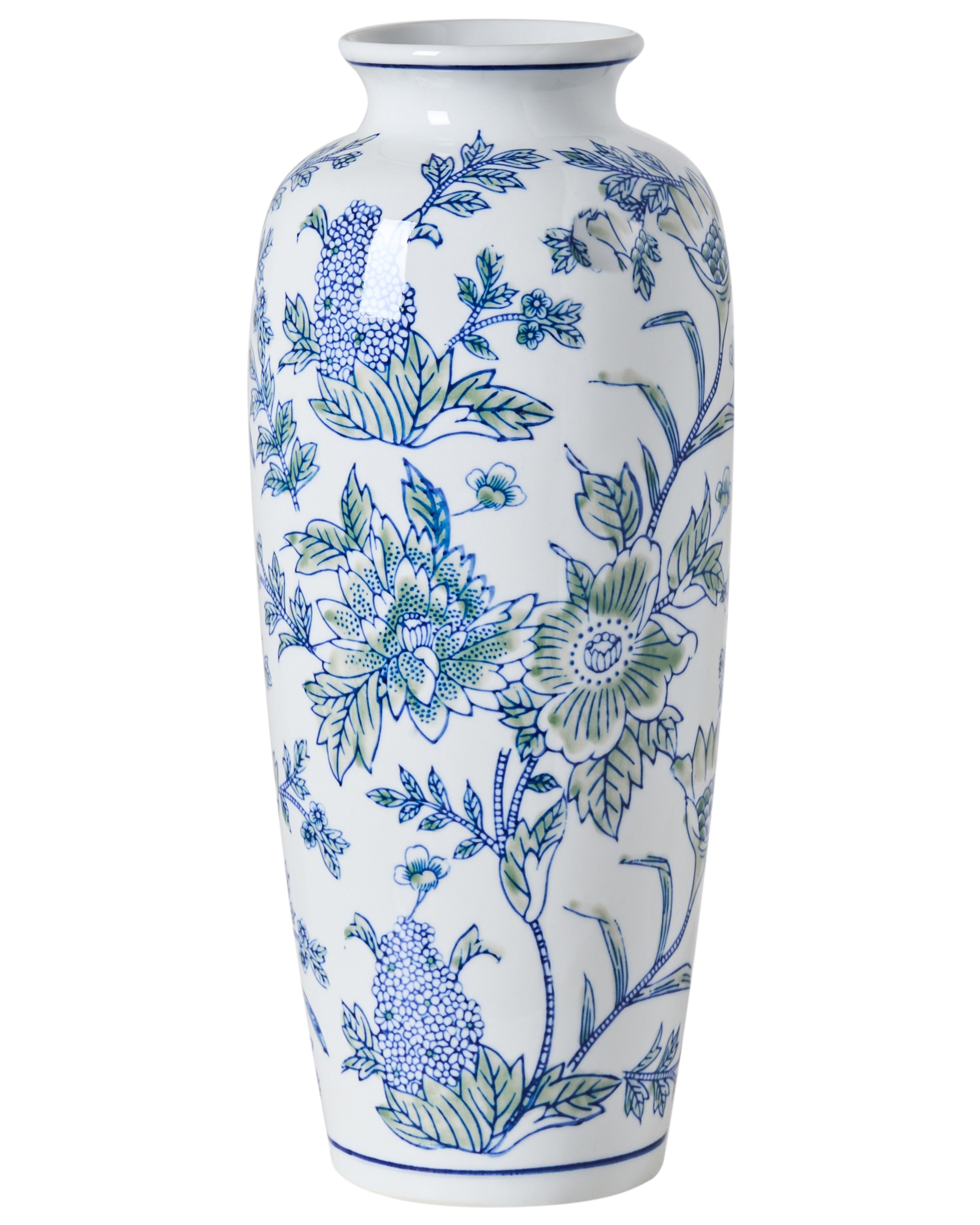 Flower Vase GUADIX Porcelain 35 cm White/ Blue