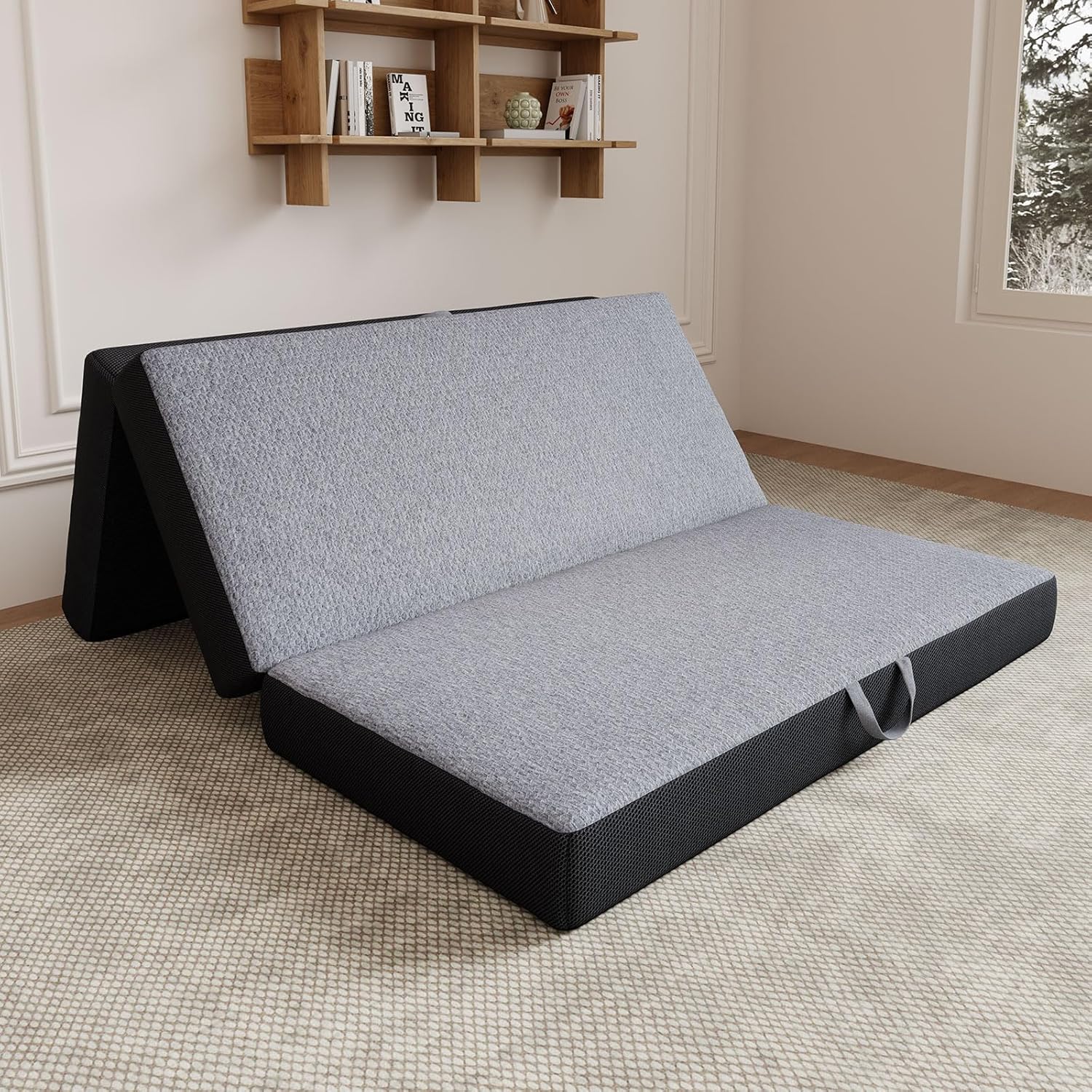 Vamcheer Tri Folding Mattress Full Size - 6 Inch Foldable Mattress for Travel/RV/Camping/Guest Room/Yoga, 73