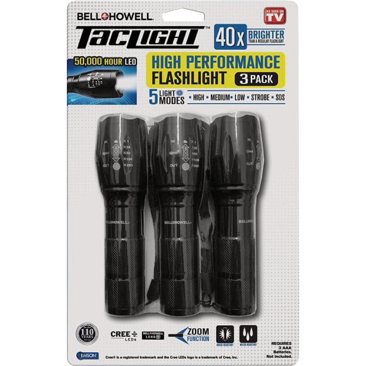 Bell+Howell Taclight Flashlights (3-Pack)