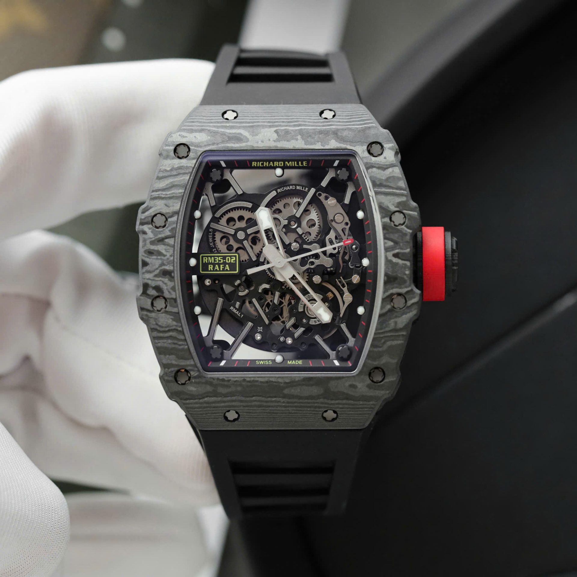 Richard Mille Rm35-02 Black Copies Watches Carbon Super Light ZF Factoy 44mm - Top club