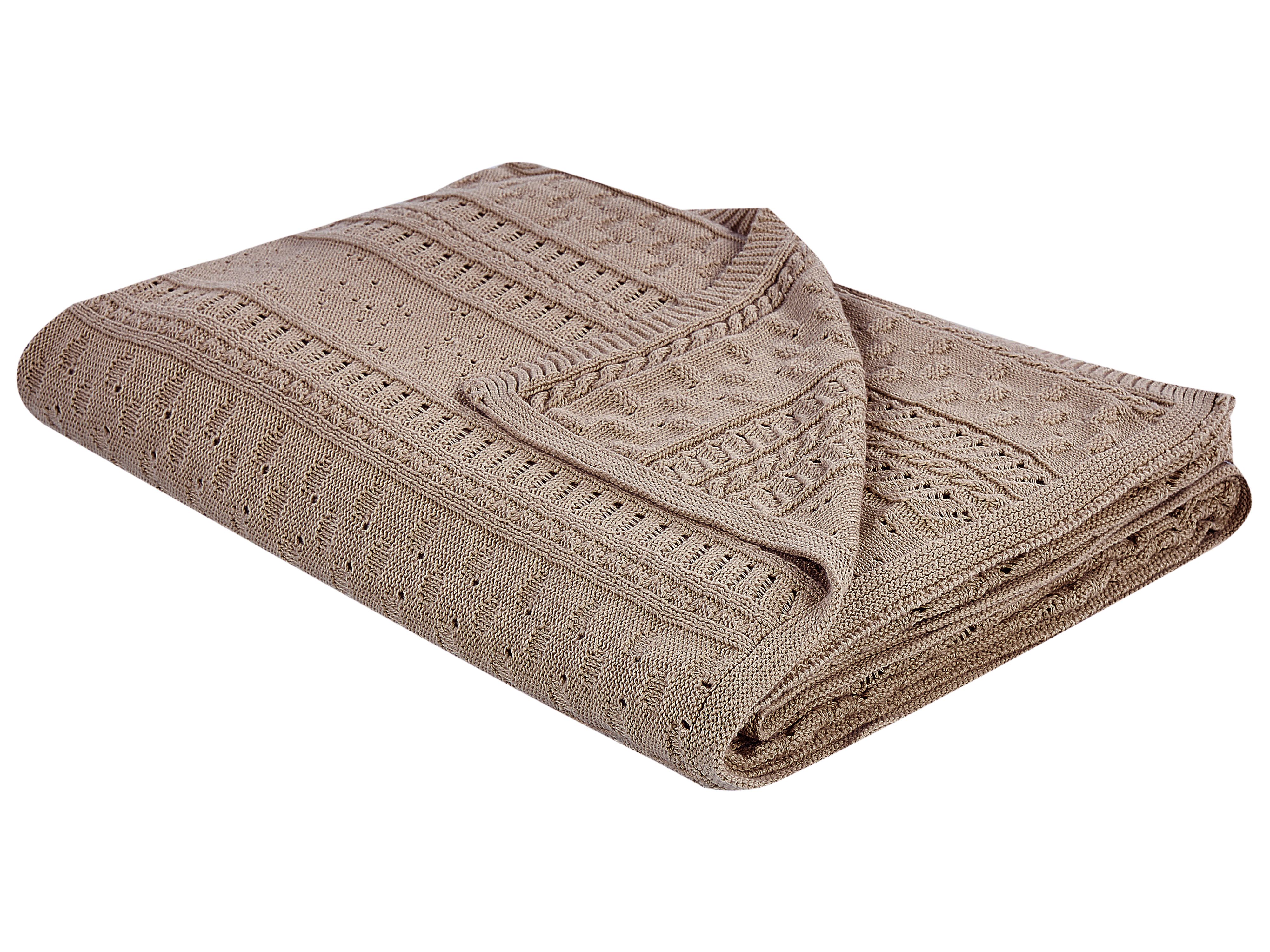 Bedspread DAULET Cotton 150 x 200 cm Brown
