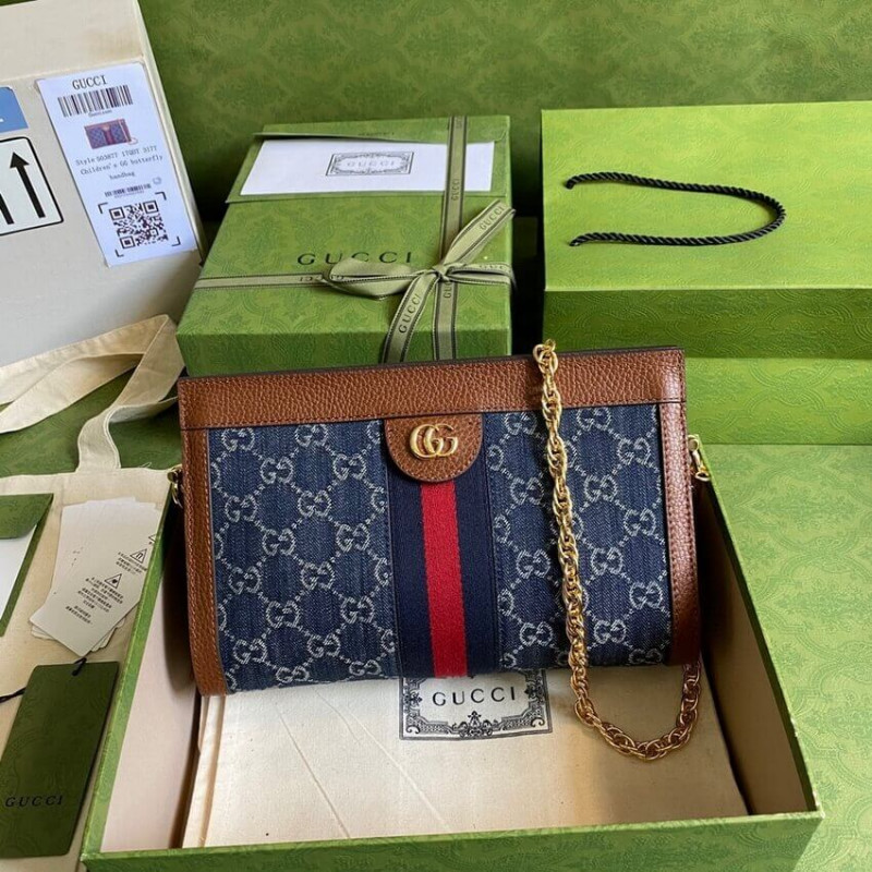 Replica Gucci Ophidia Gg Small Shoulder Bag 503877 In Blue Demin1:1High-quality replica
