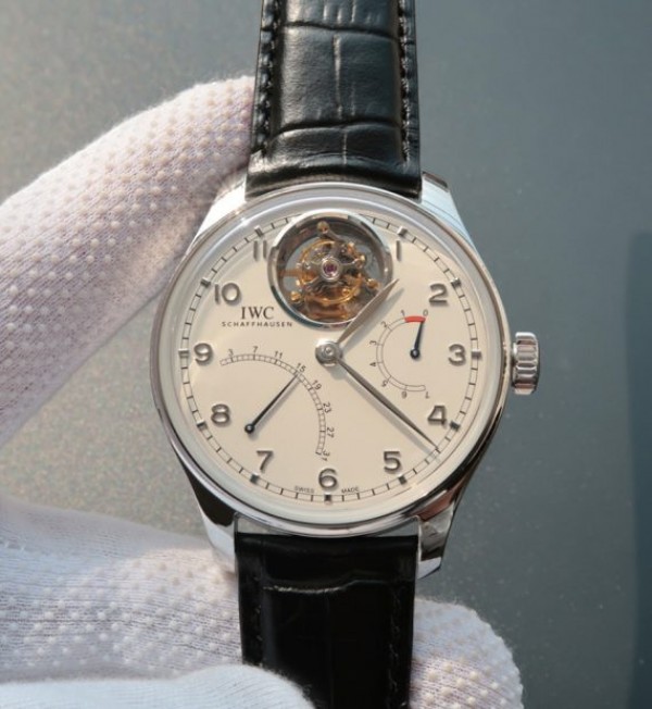 Replica IWC TF Portuguese Tourbillon IW5046 White Dial Leather Strap - Top club