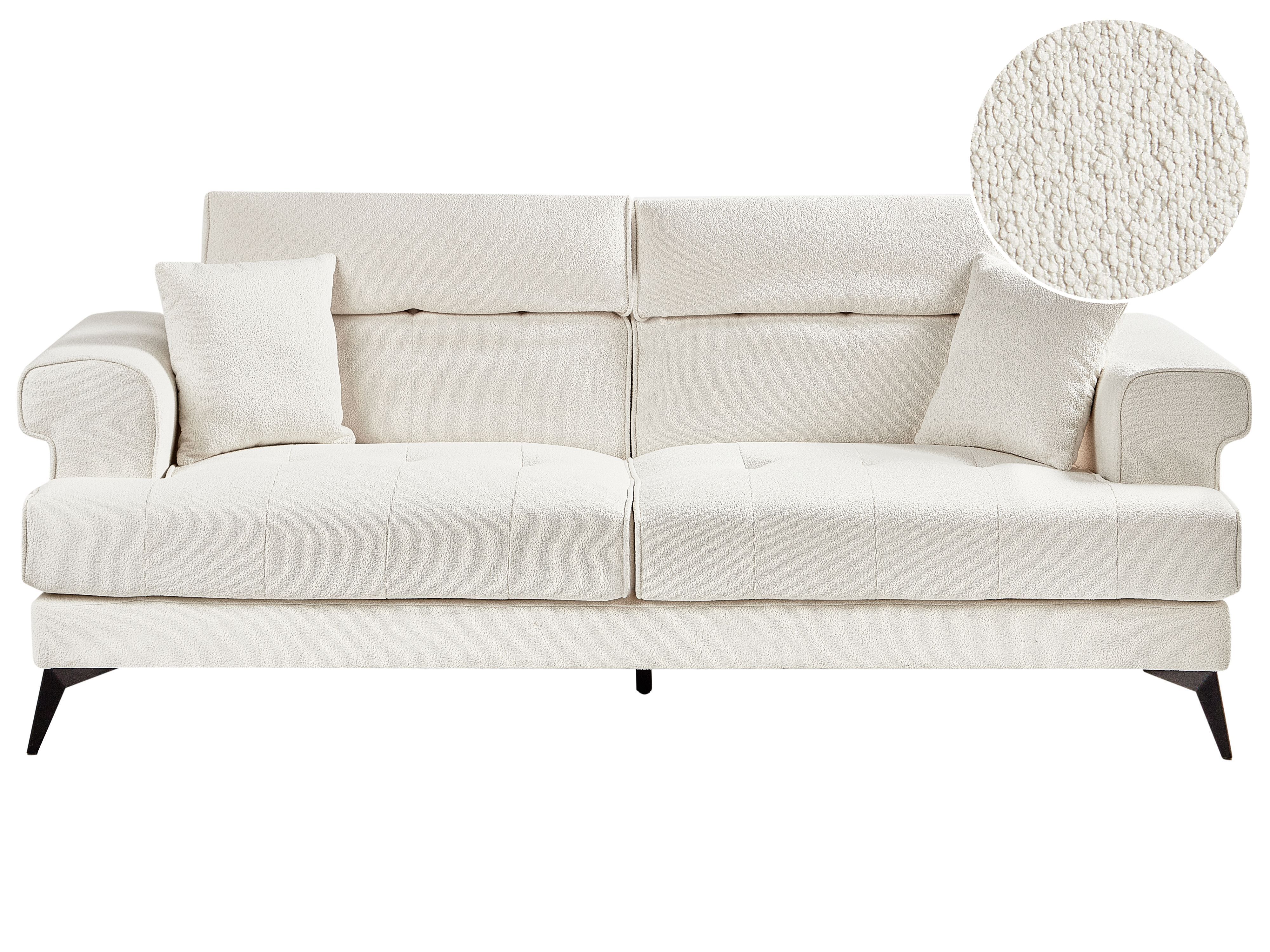 Sofa 3 Seater SKIVE Boucle White