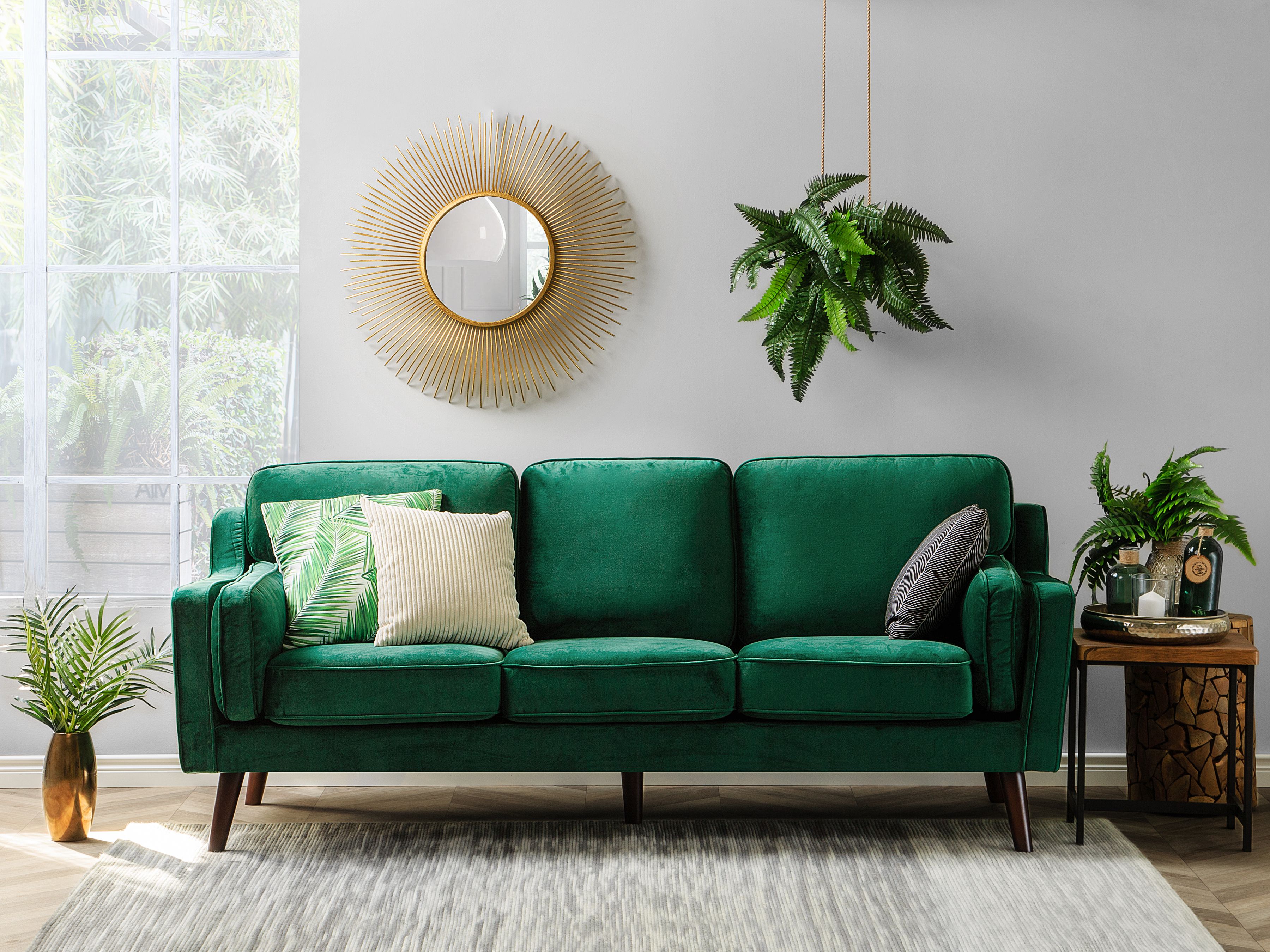 Sofa 3 Seater LOKKA Velvet Emerald Green