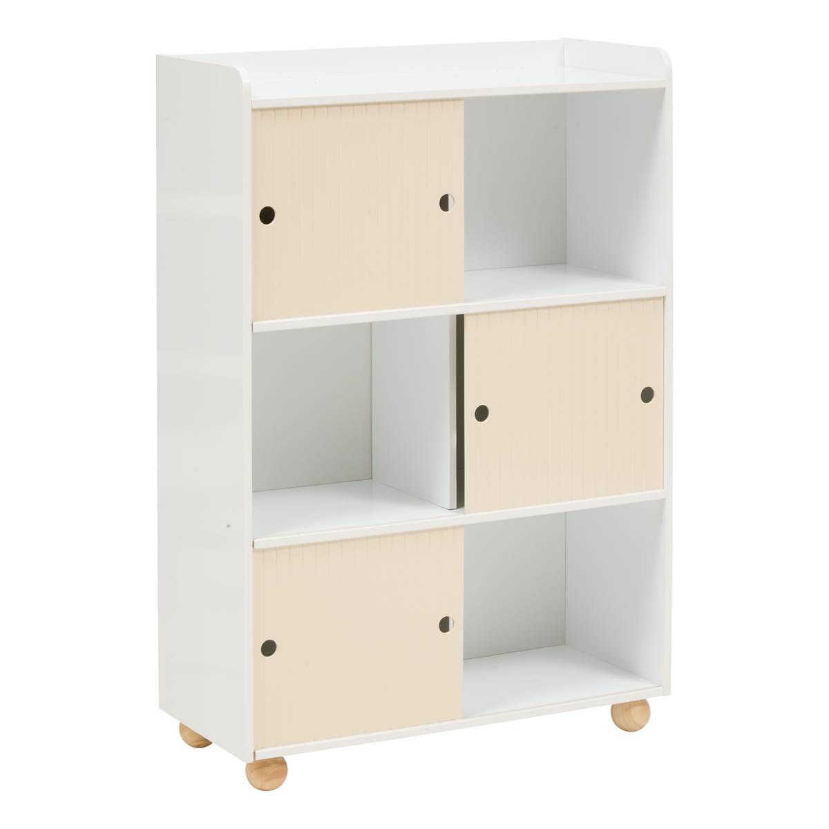 Children's storage unit 3 doors 2 levels "Bouli" Beige, 69.5x30 cm