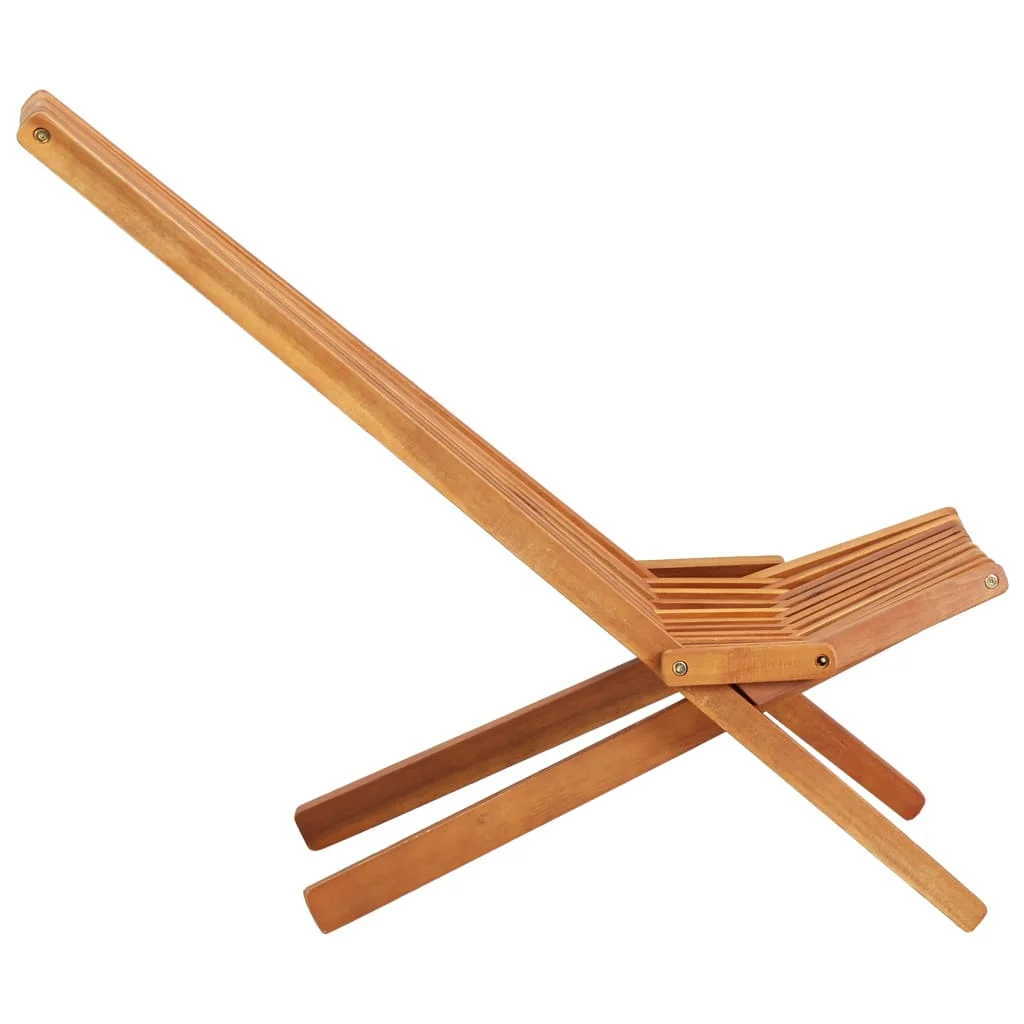 vidaXL 1/2x Solid Acacia Wood Folding Outdoor Lounge Chairs Deck Chair Seat - Image 12
