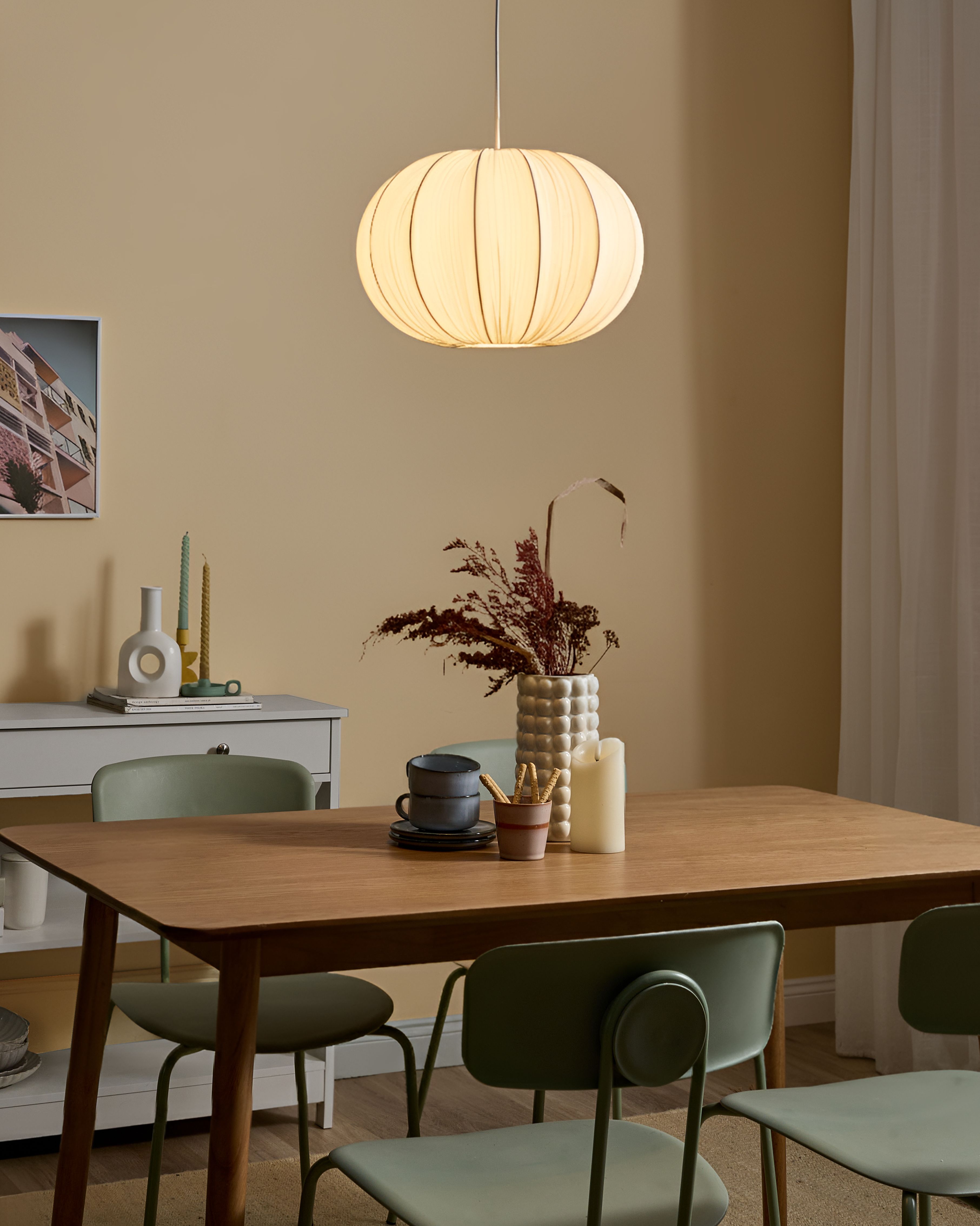Pendant Lamp OKER Fabric White