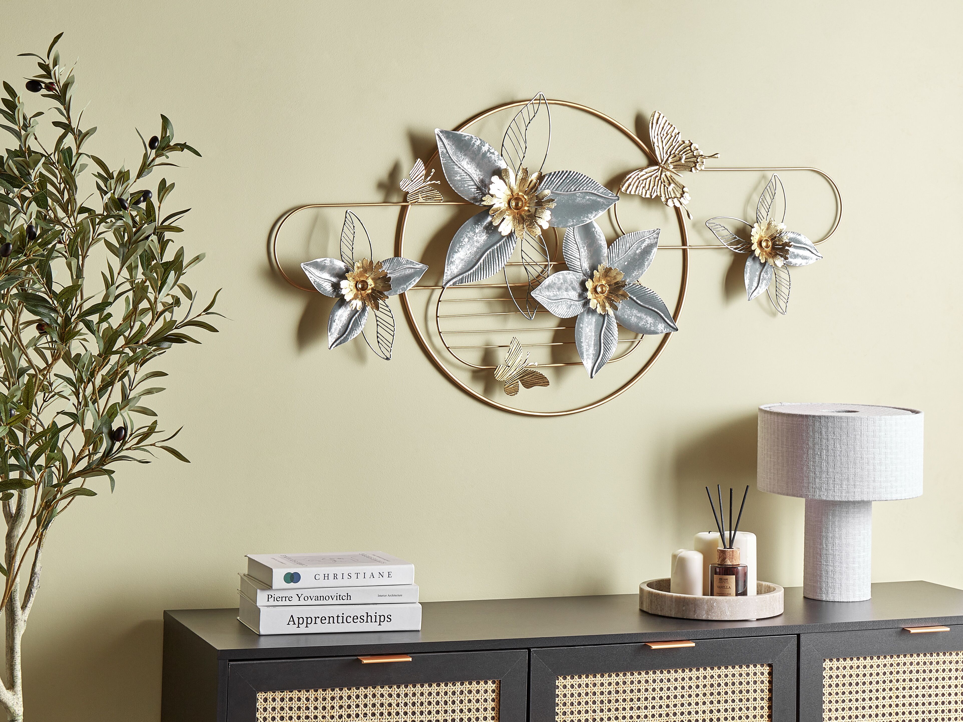 Wall Decor Flower TANTALUM Metal 59 cm Gold