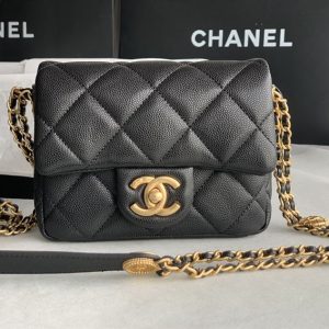 Chanel Classic Medium Blue Lambskin Rainbow Hardware – CB0311:1High-quality replica