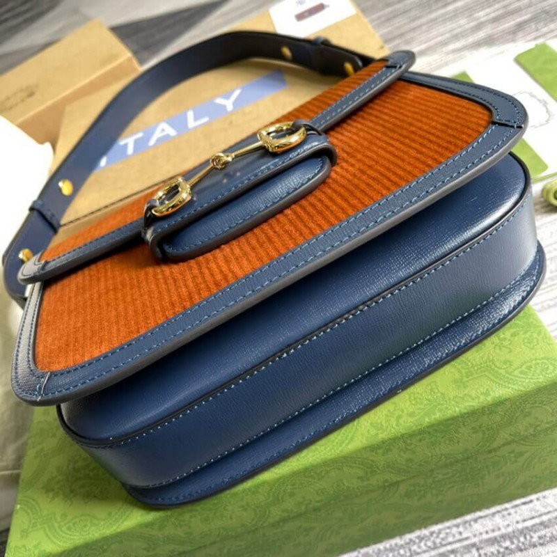 Replica Gucci Horsebit 1955 Small Bag 602204 Brown Corduroy1:1High-quality replica