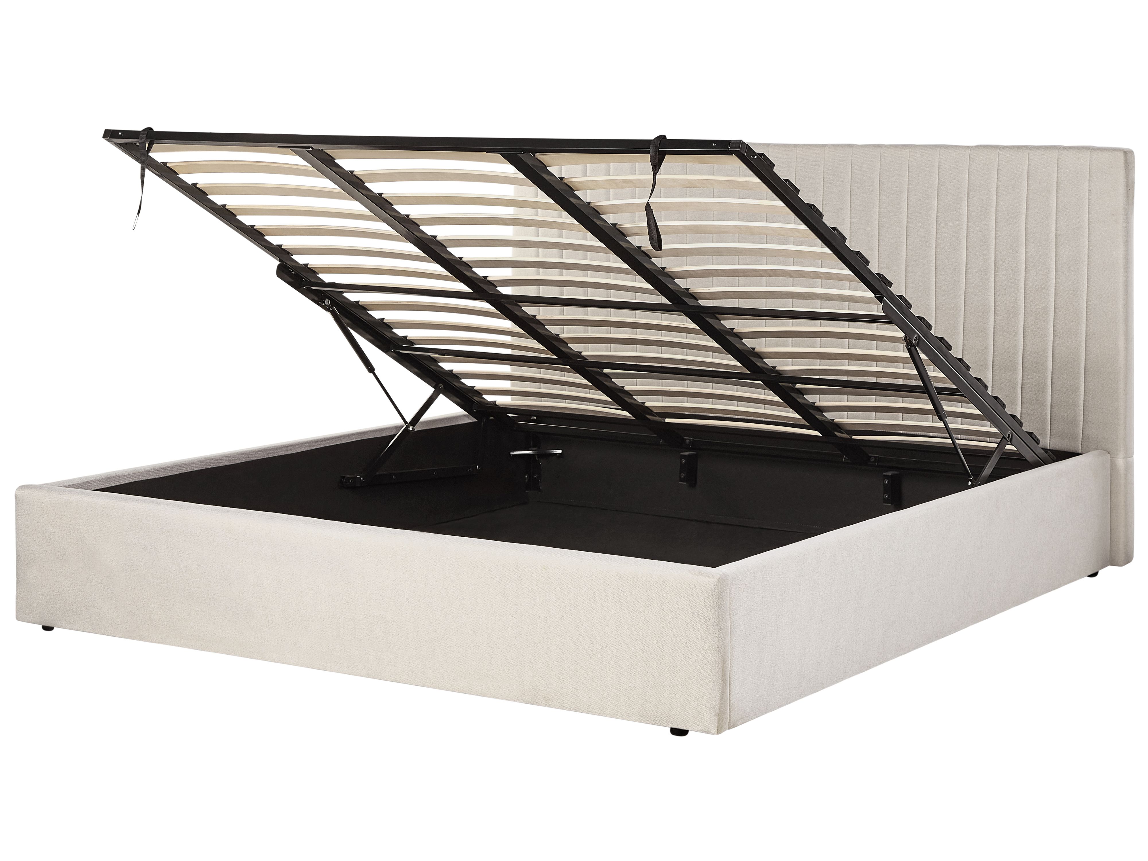 Ottoman Bed Fabric VION 180 x 200 cm (EU Super King) Light Beige