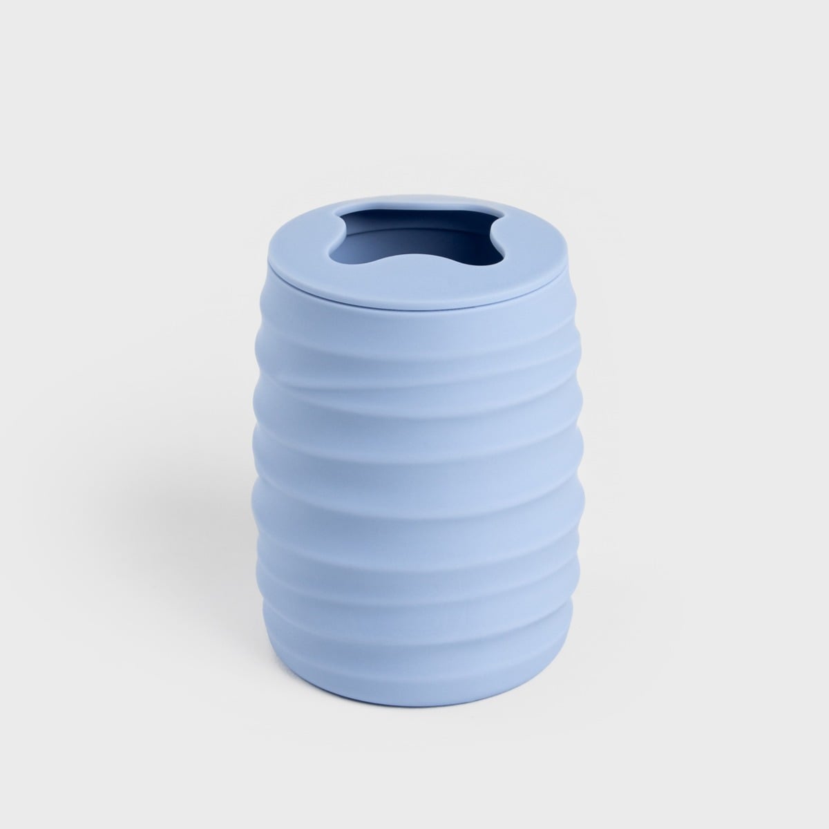 Kubek łazienkowy TORUS z tłoczeniem niebieski 8,2x8,2x11 cm