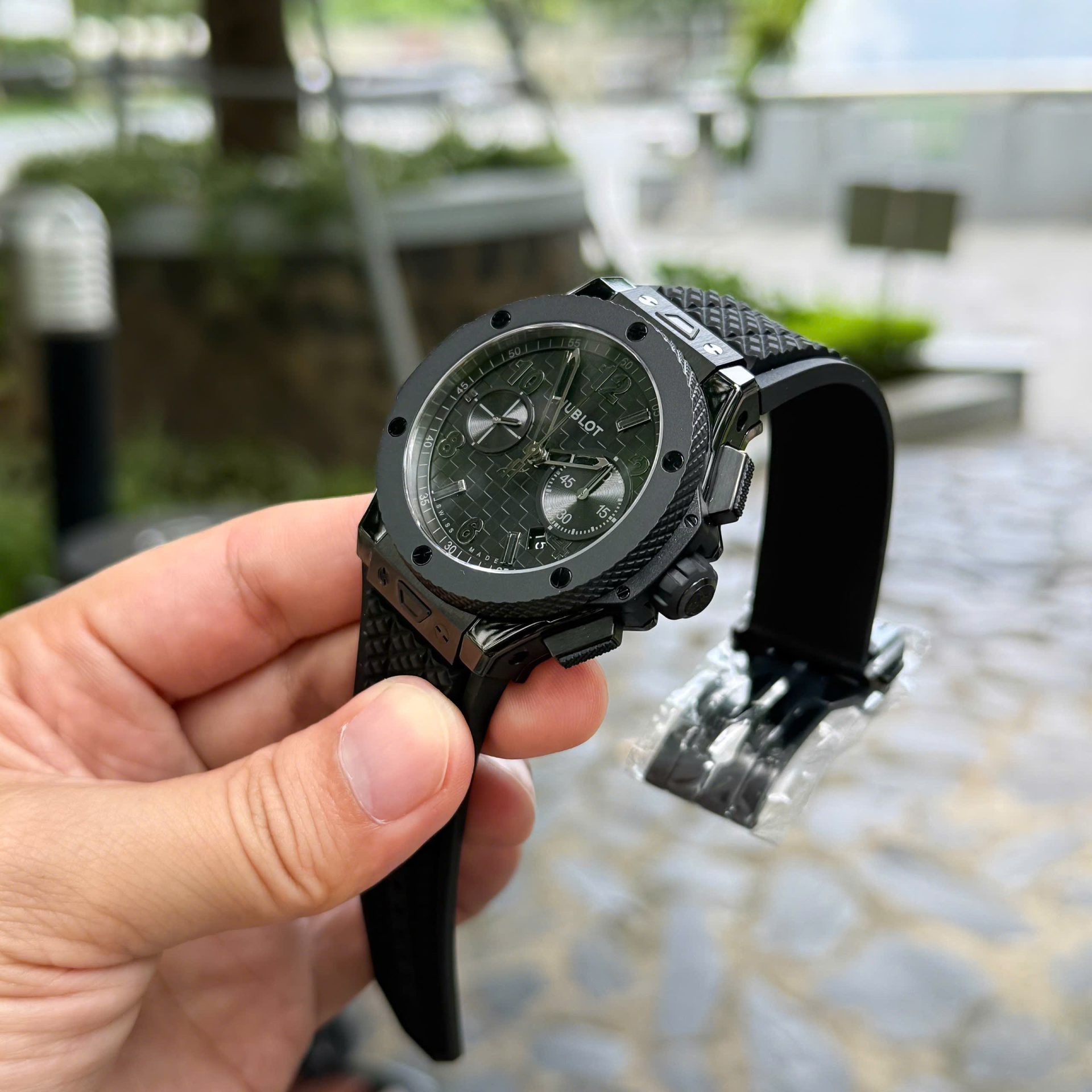 Hublot Knock Off Watches Big Bang 20th Anniversary Chronograph Ceramic All Black BBA Factory 43mm - Top club