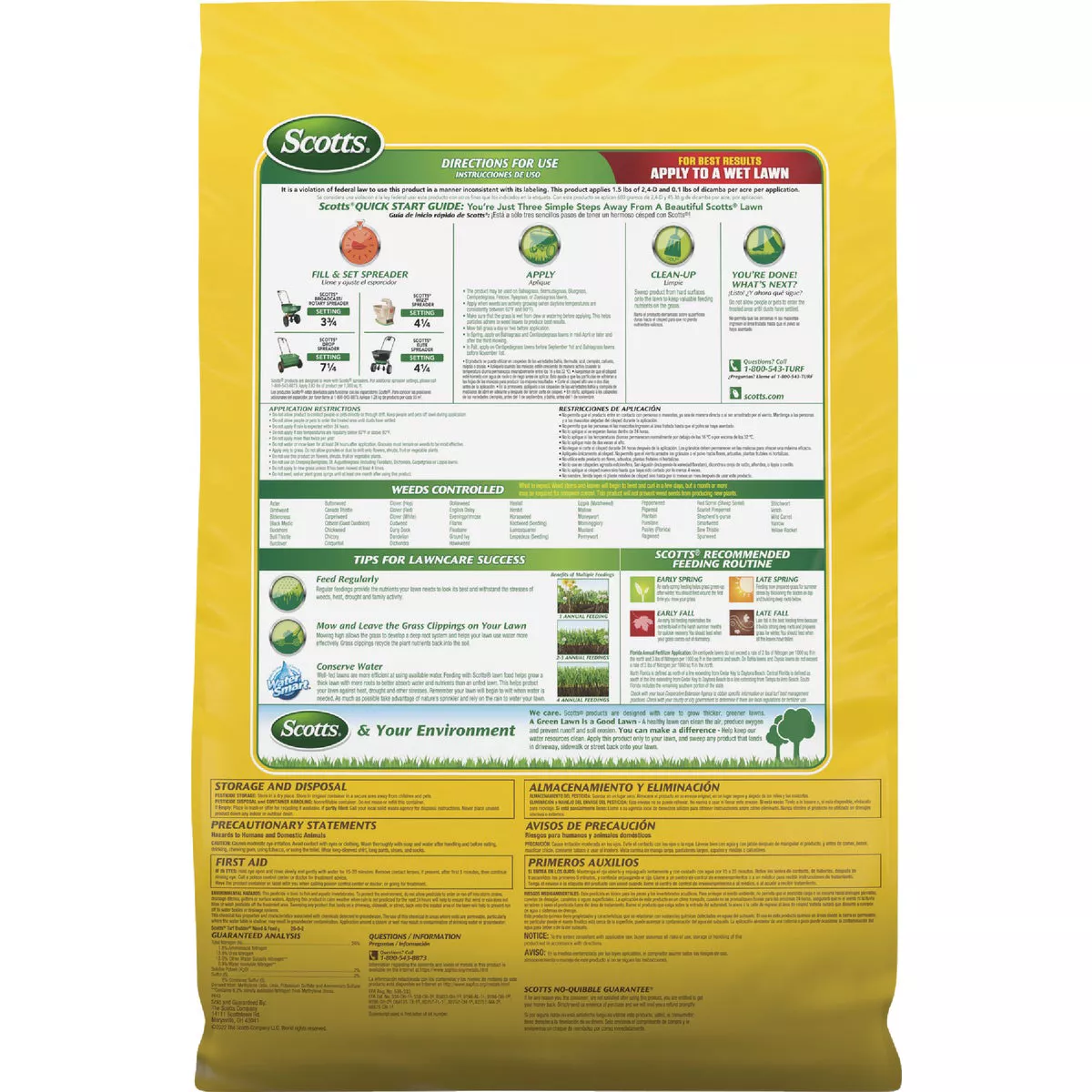 Scotts Turf Builder Weed & Feed 11.32 Lb. 4000 Sq. Ft. 28-0-3 Weed Killer Plus Lawn Fertilizer