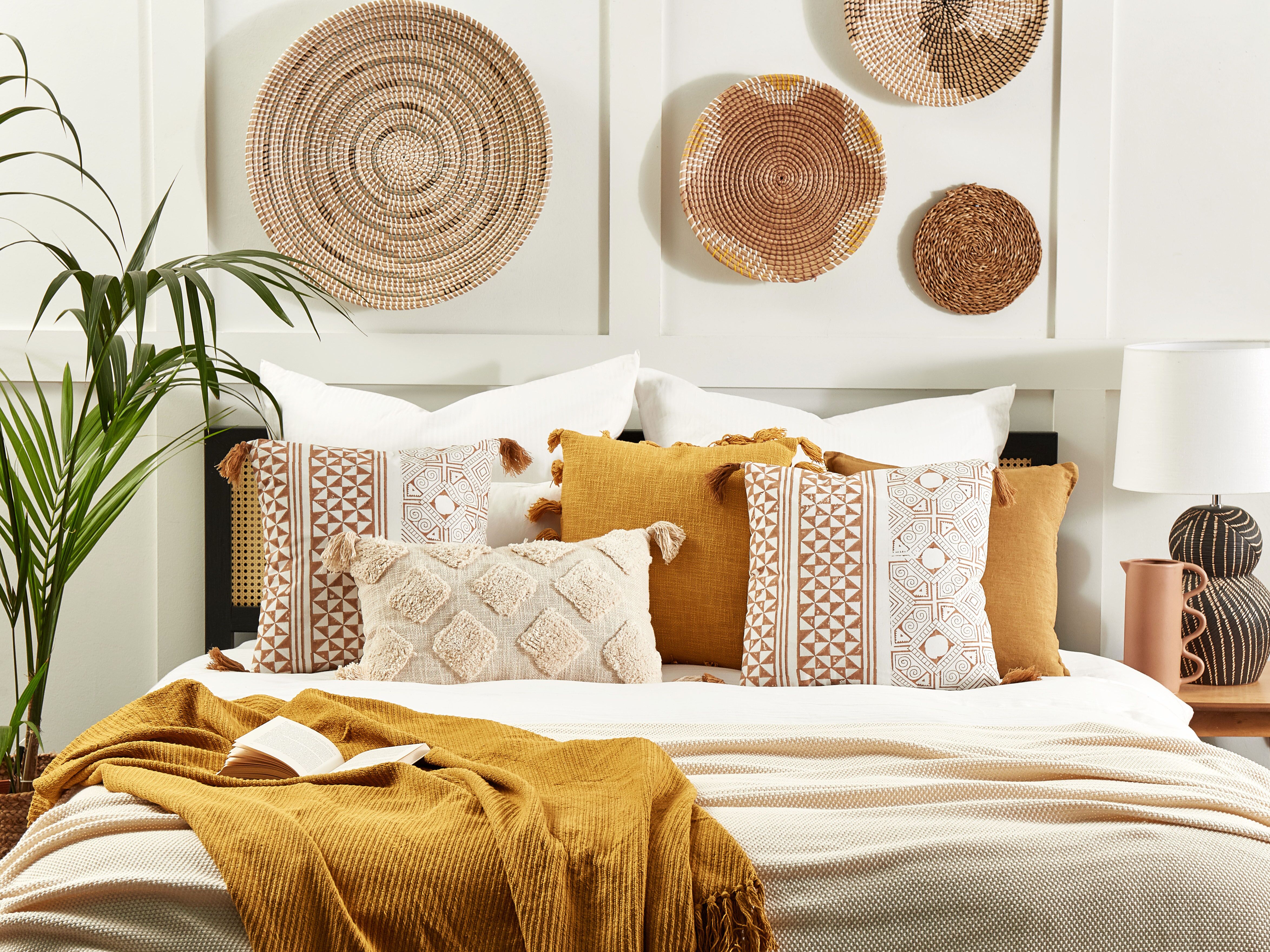 Throw Cushion MALUS Cotton 45 x 45 cm Light Brown Oriental Pattern