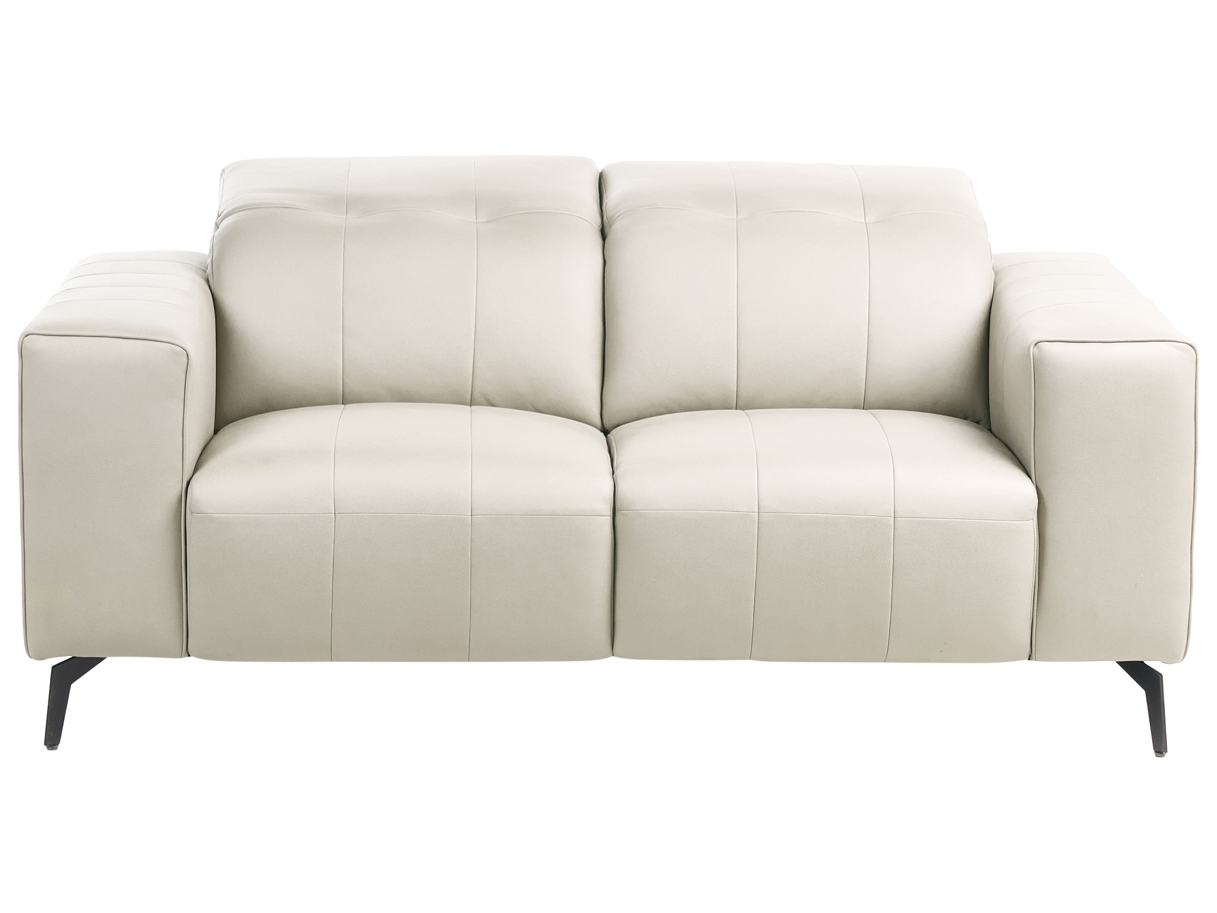 Sofa 2 Seater OMMEL Faux Leather Light Beige