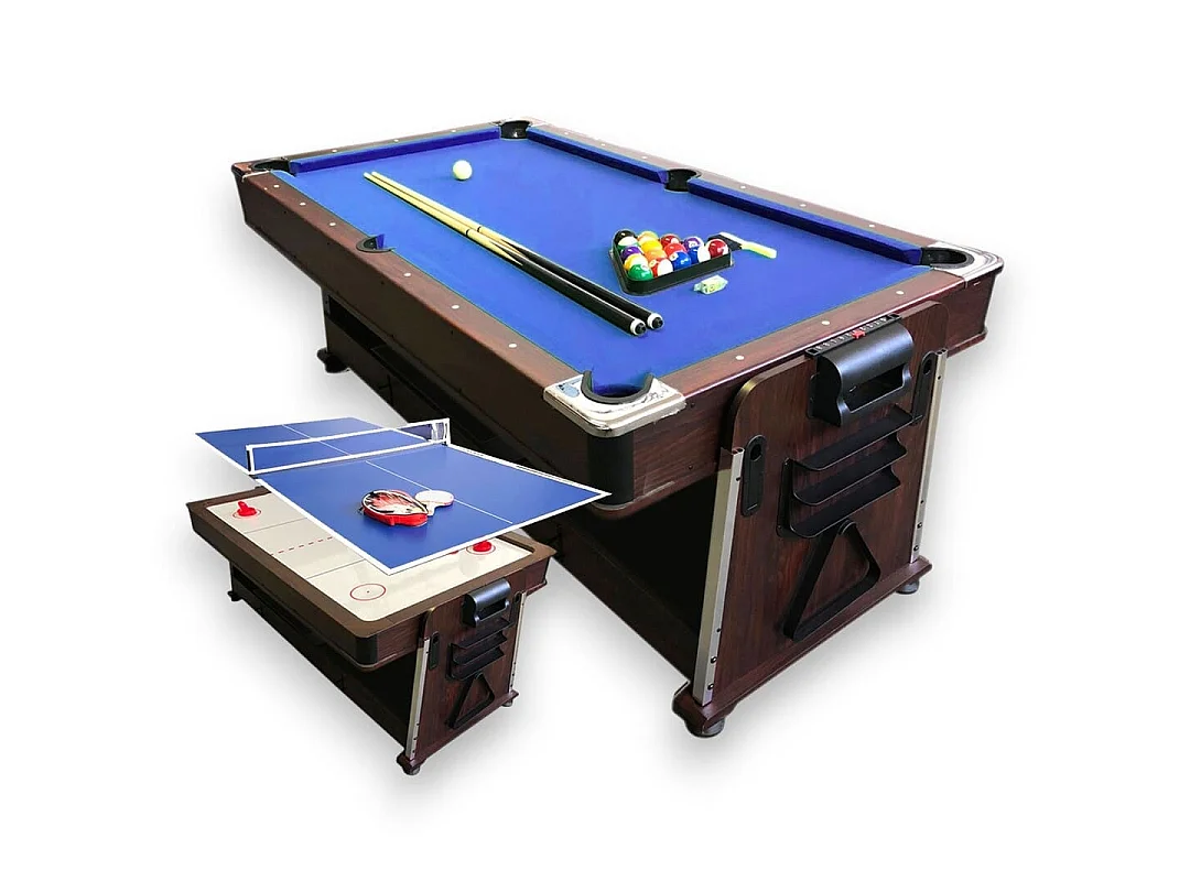 Table de Billard 7 pieds Multi-jeux bleu Air Hockey, Table de Tennis, Table – Stark