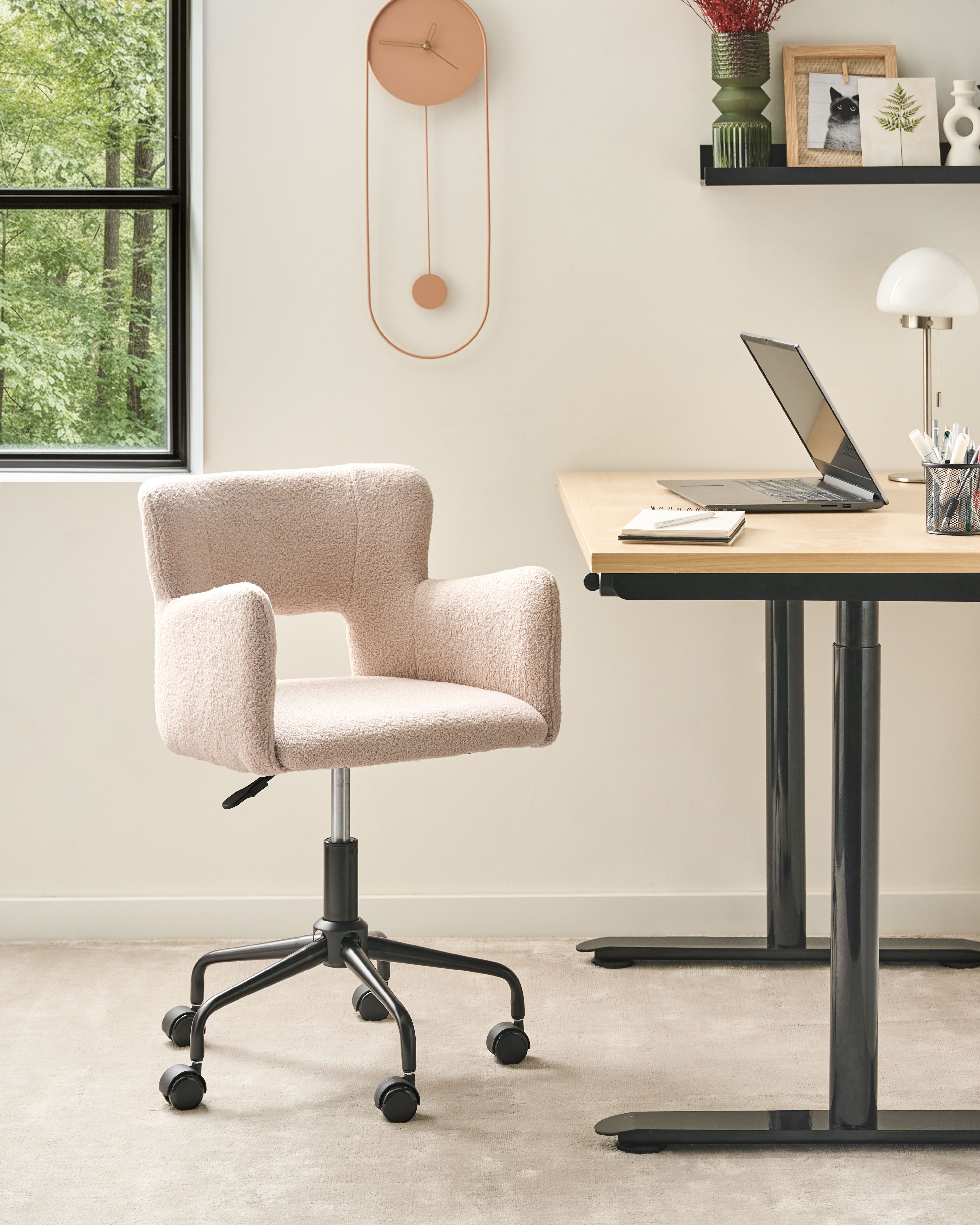 Desk Chair SANILAC II Boucle Beige