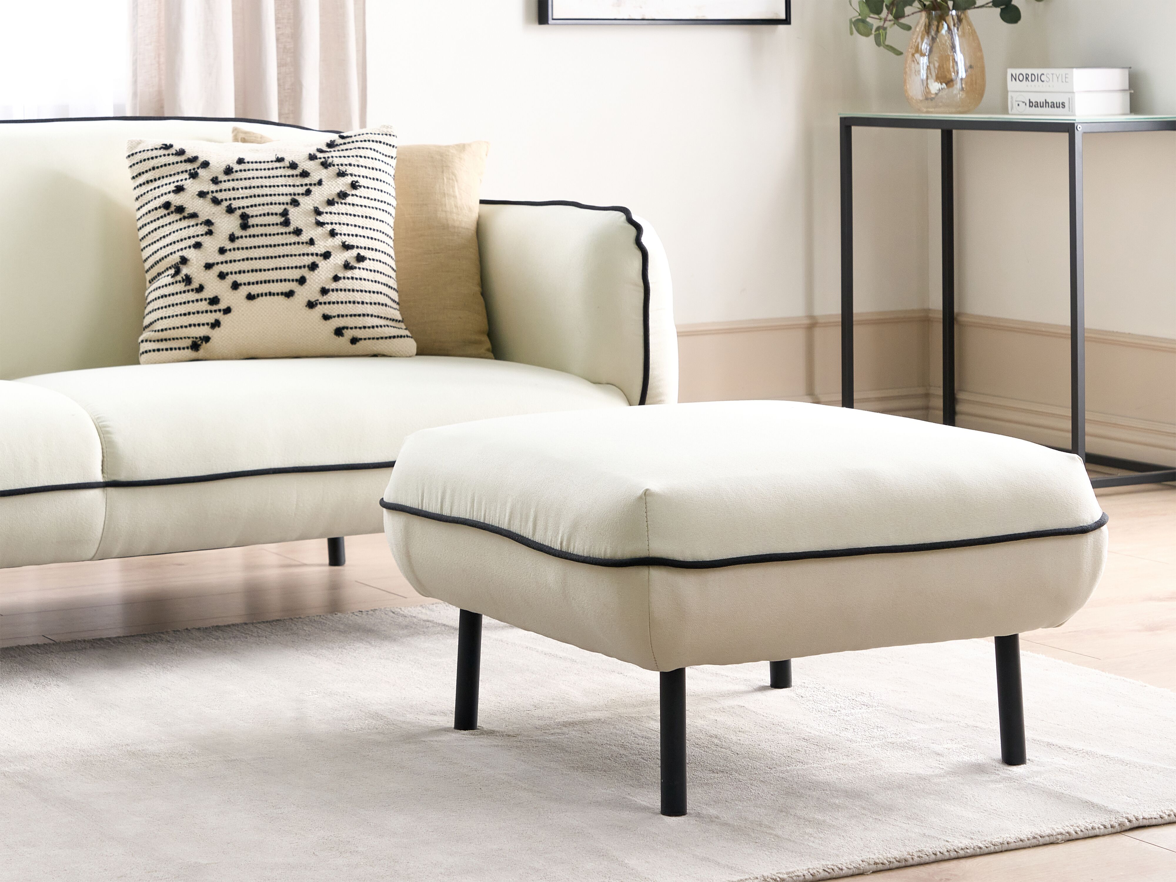 Ottoman TONSBERG Fabric Light Beige