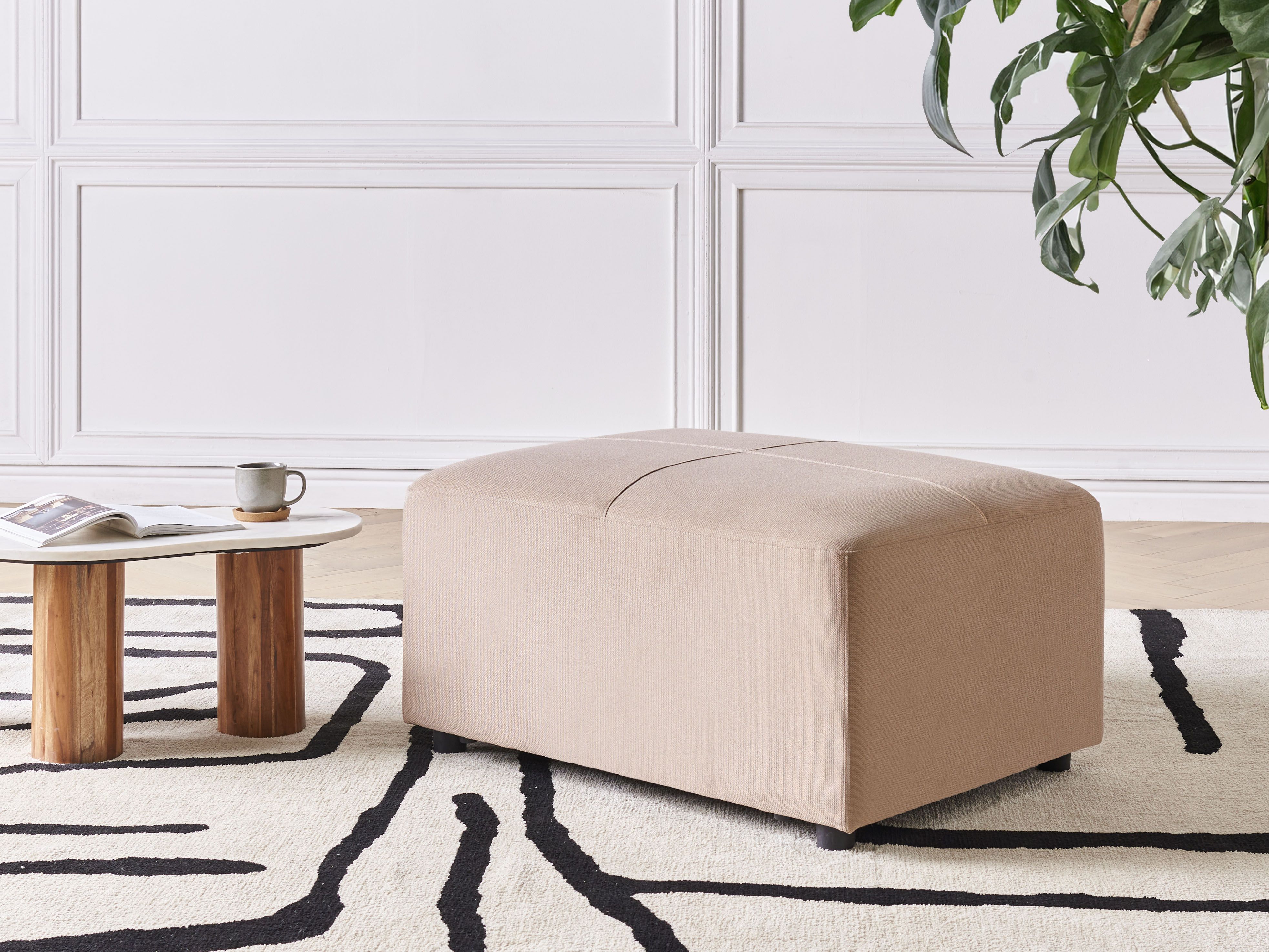 Ottoman KOHLO Fabric Taupe