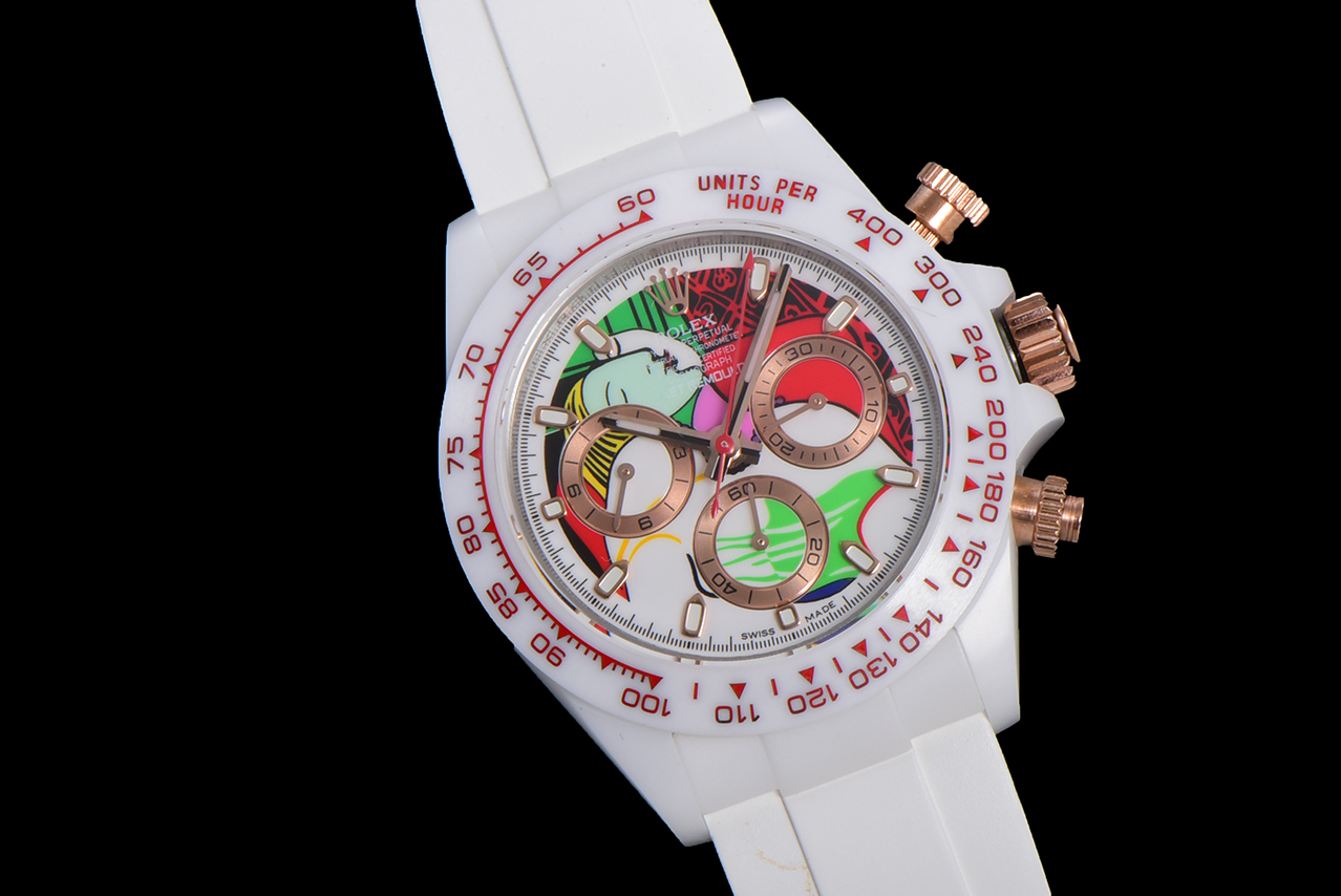 Rolex Daytona-AET x ROLEX x Picasso Crossover-Charles the Great-White(1:1 replica) - Elite Watch Atelier