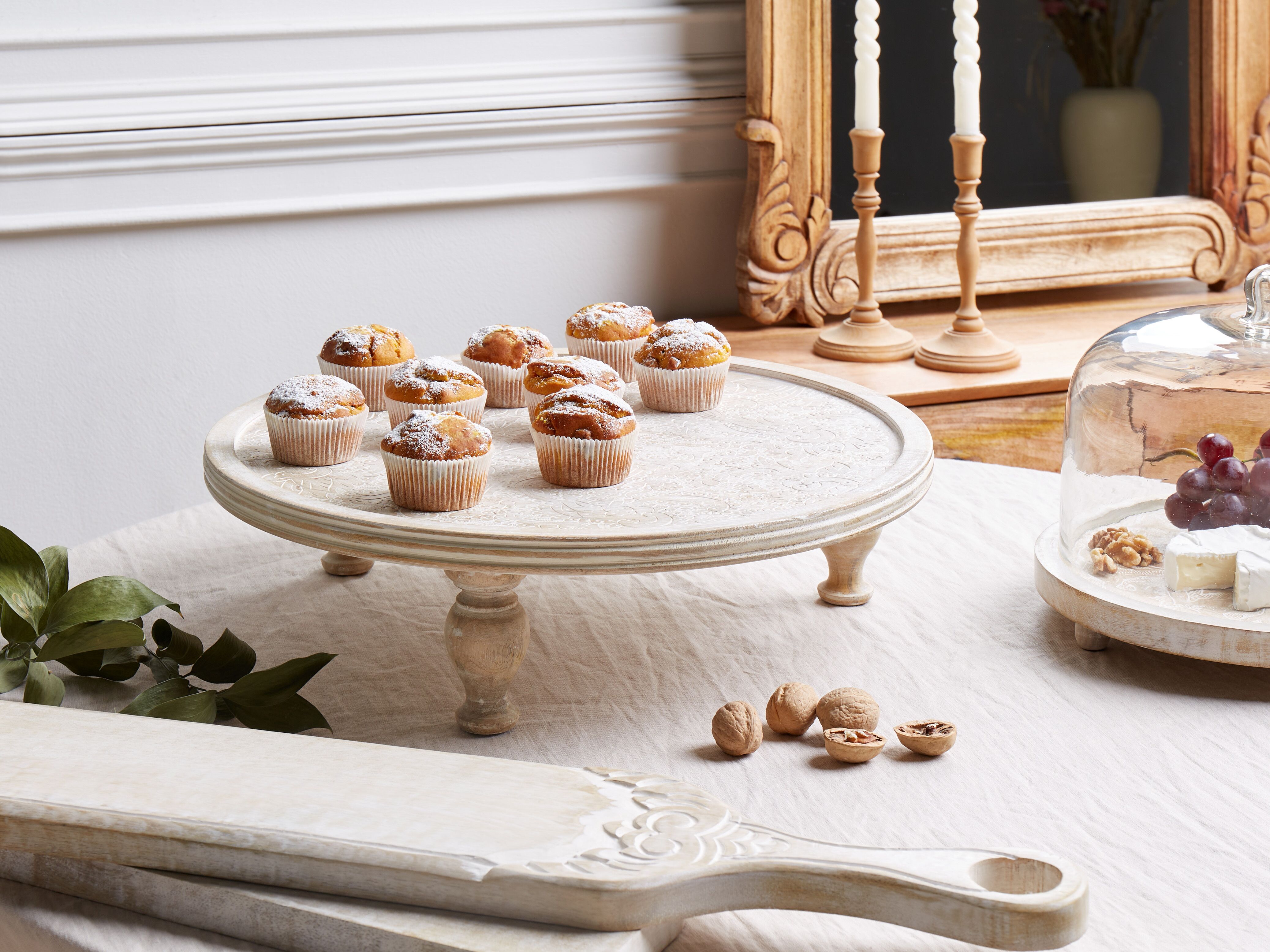 Cake Stand LUKSOR Mango Wood Light Brown