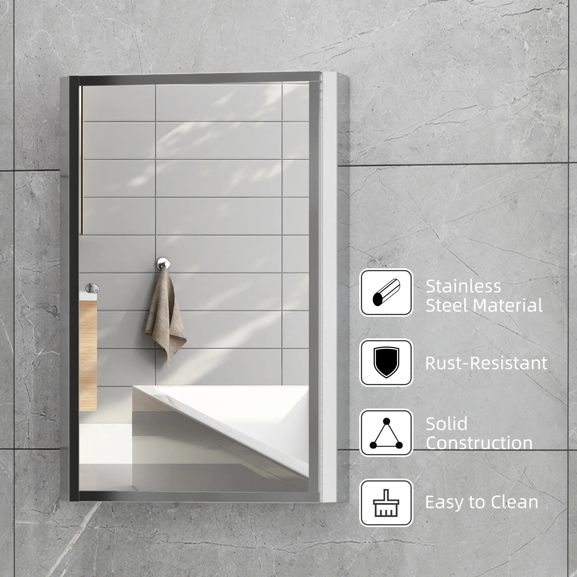 Bathroom Mirrored Cabinet, Vertical 16
