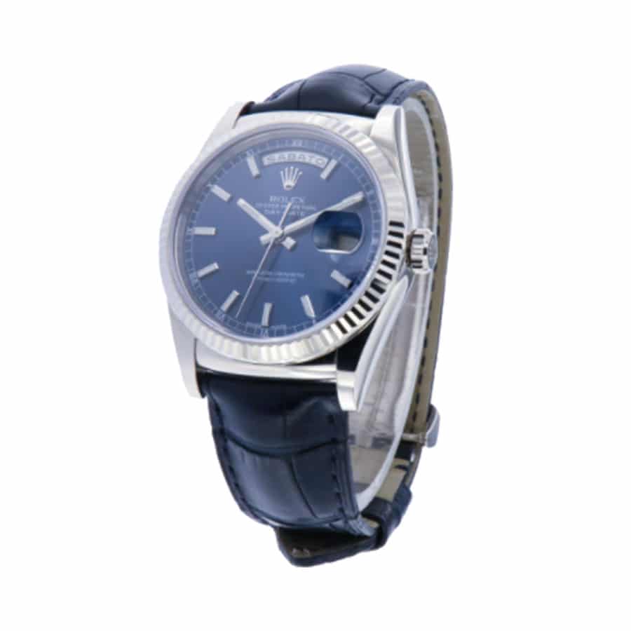 Rolex Day-Date 118139-0004 V5 Stainless Steel Blue Dial Replica - Elite Watch Atelier