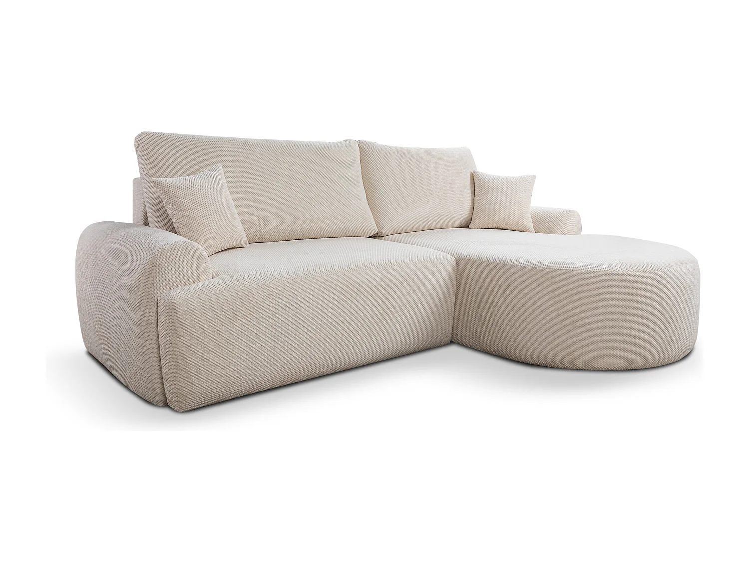 Canapé d'Angle droit avec fonction de couchage ARTE PREMIUM coffre en crémeux du fabricant