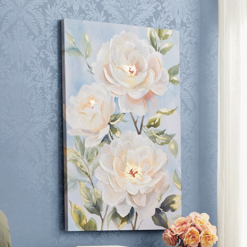 Blush Florals Embellished Wall Art - MIDNIGHT VELVET CATALOG