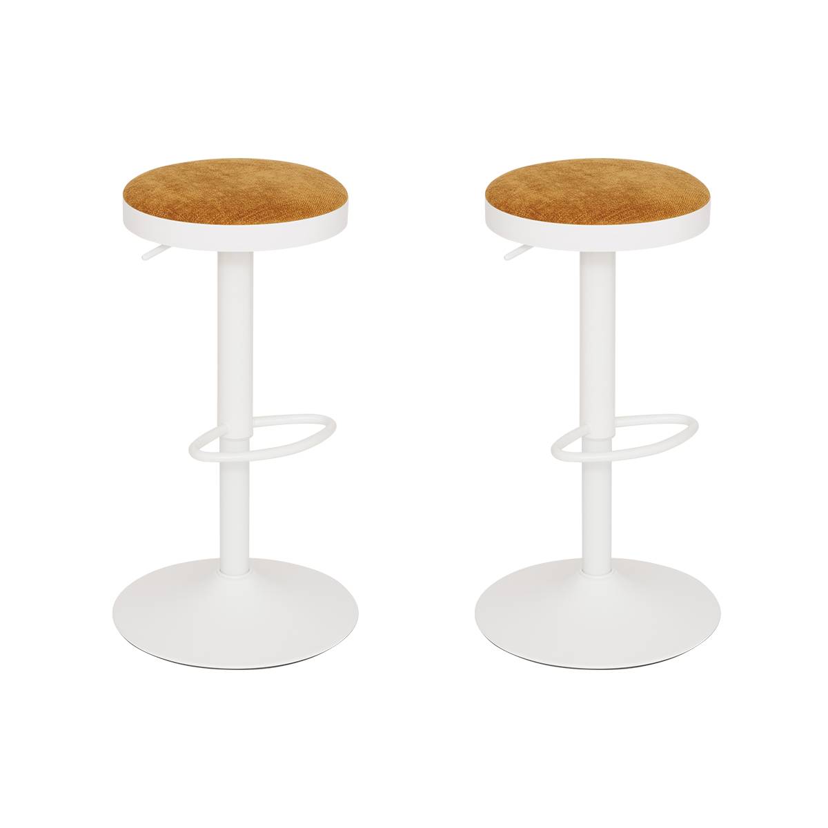 Set of 2 "Ilsa" Bar Stools Ochre, 41.5x41.5 cm